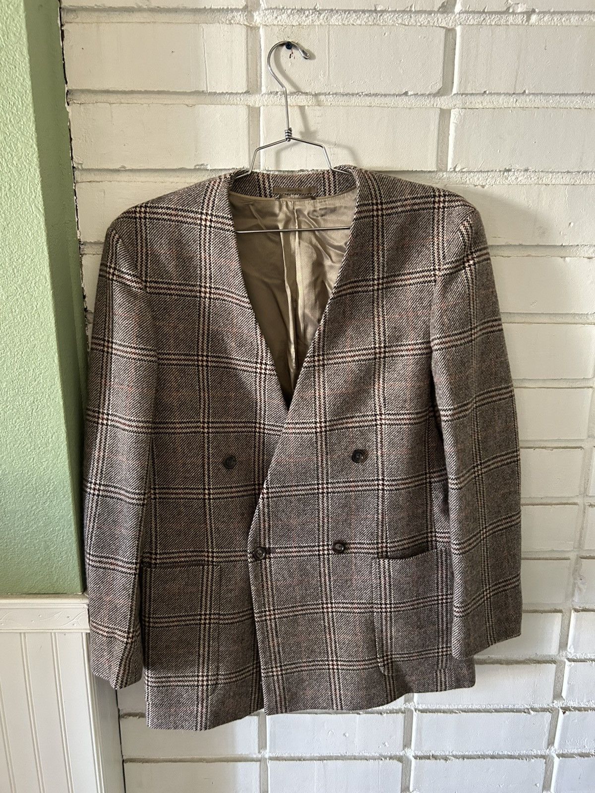 Gucci Lapeless Checkered Blazer (sz48)