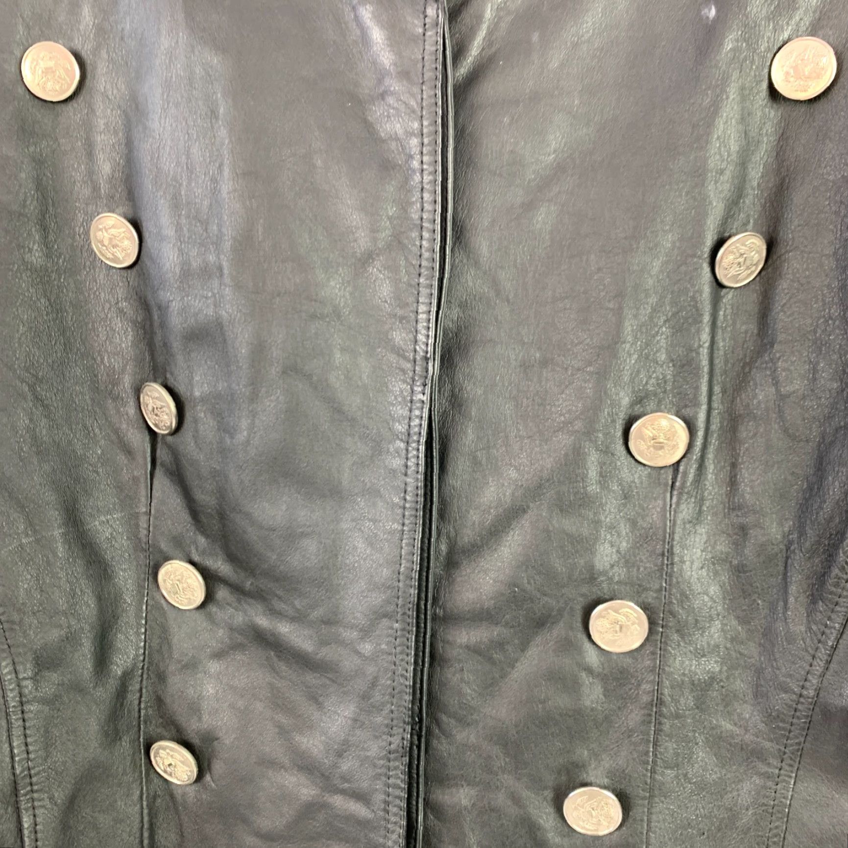 Vintage VINTAGE Virginia Slims Leather Motorcycle Jacket Women's L Black Solid Button Short Length Autumn Spring Size L / US 10 / IT 46 - 4 Thumbnail