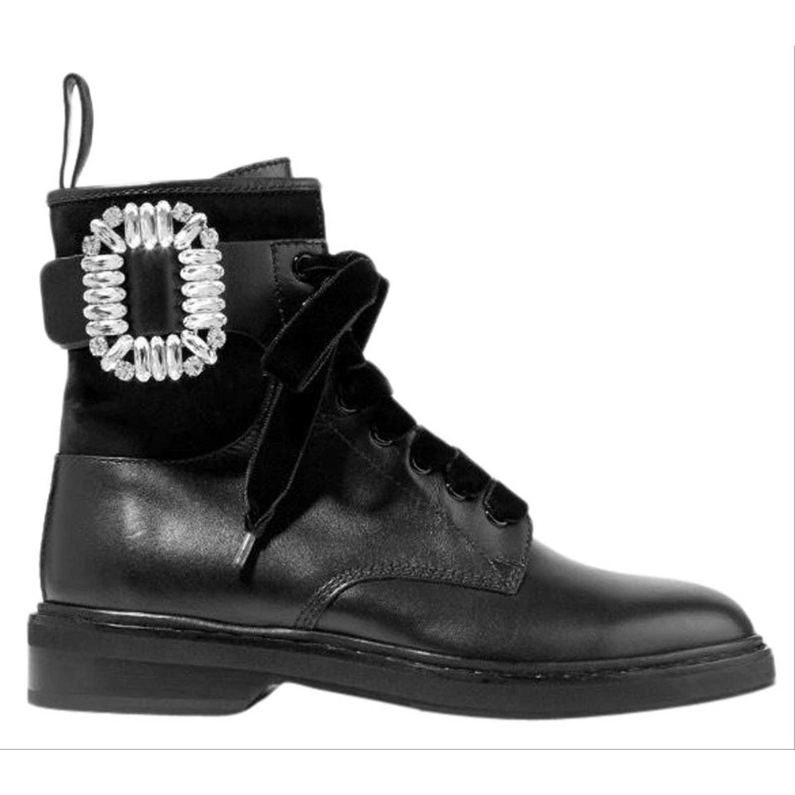Roger Vivier Viv Rangers crystal embellished leather boots Size US 10 / IT 40 - 1 Thumbnail