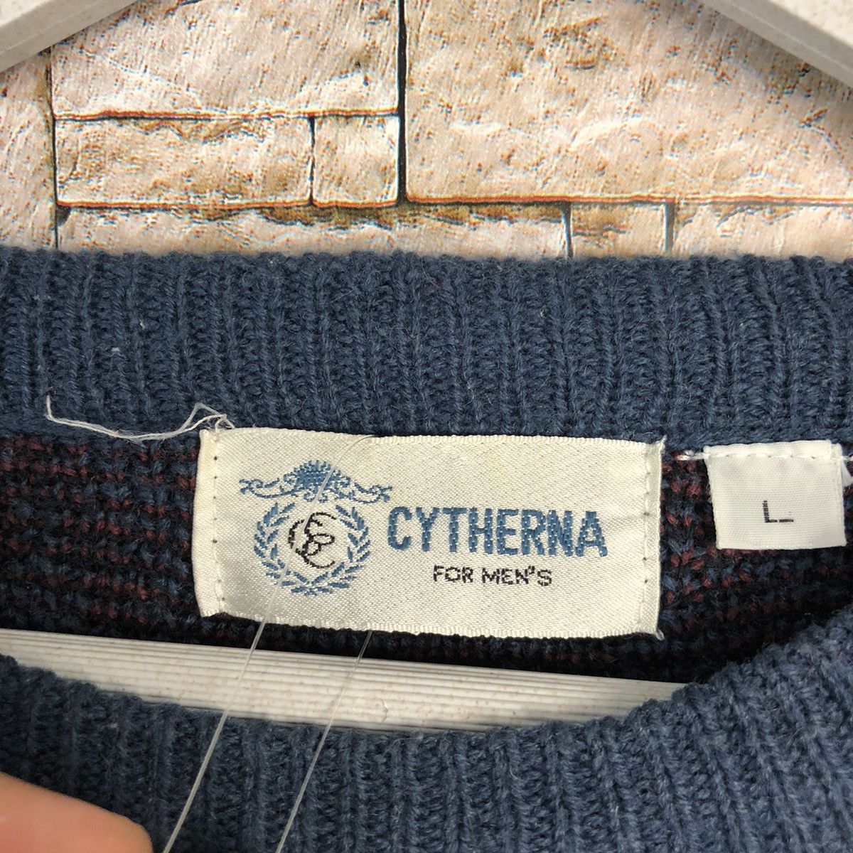 Homespun Knitwear Lythema vintage art sweatshirt Blue Knitwear #A1094 Size US L / EU 52-54 / 3 - 10 Thumbnail