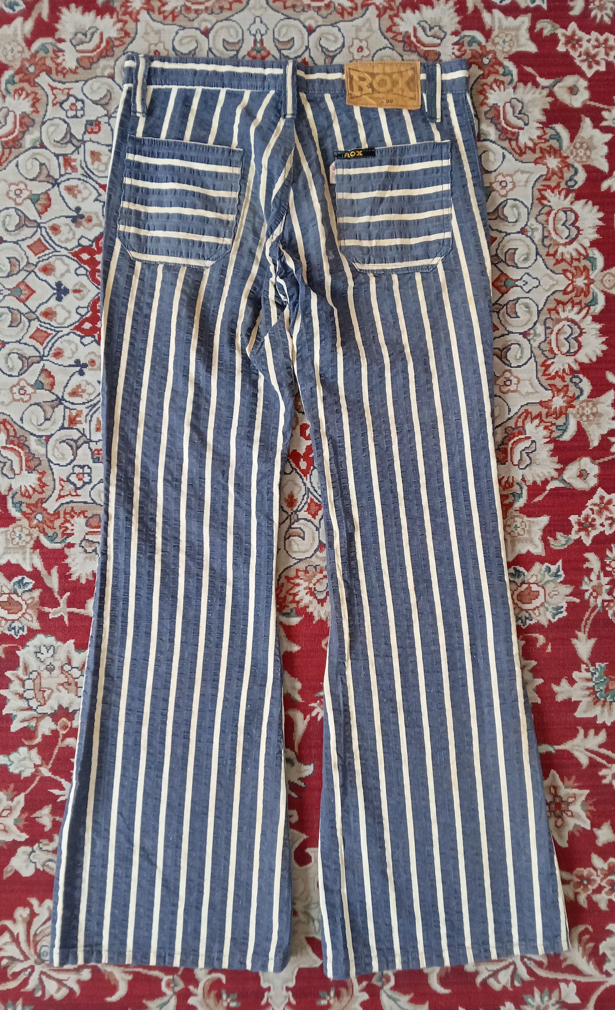 Japanese Brand × Vintage Vintage Rox - Rare Stripes Flare/ Bell Bottom Pants Size US 30 / EU 46 - 2 Thumbnail