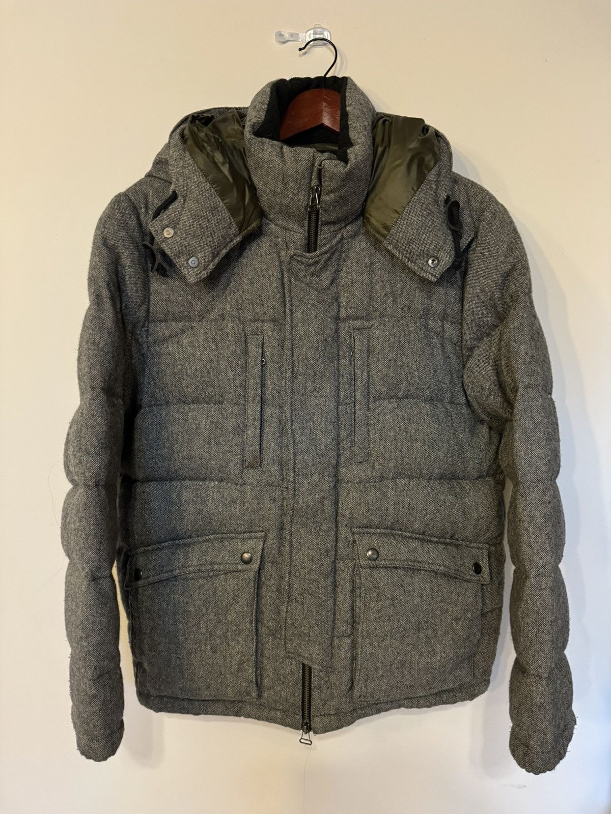 image of Wings Horns Wings + Horns Grey Wool Puffer, Men's (Size Large)