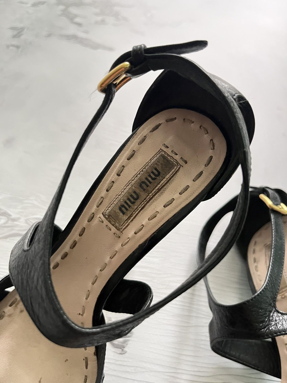 Miu Miu Miu Miu Luxury Heels Made in Italy Leather Black Size US 6 / IT 36 - 4 Thumbnail