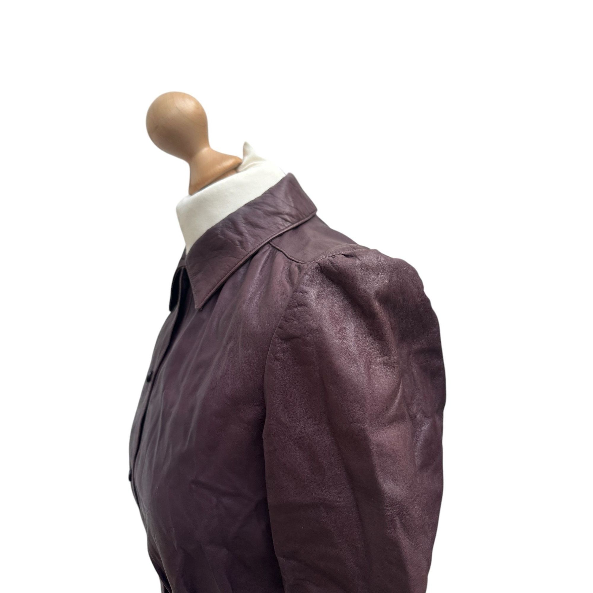 Prada Burgundy Leather Blouse Size M / US 6-8 / IT 42-44 - 5 Thumbnail