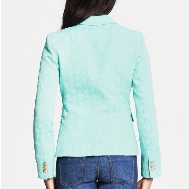 Banana Republic MINT Banana Republic Turquoise Military-Inspired Blazer 2P Size XS / US 0-2 / IT 36-38 - 4 Thumbnail