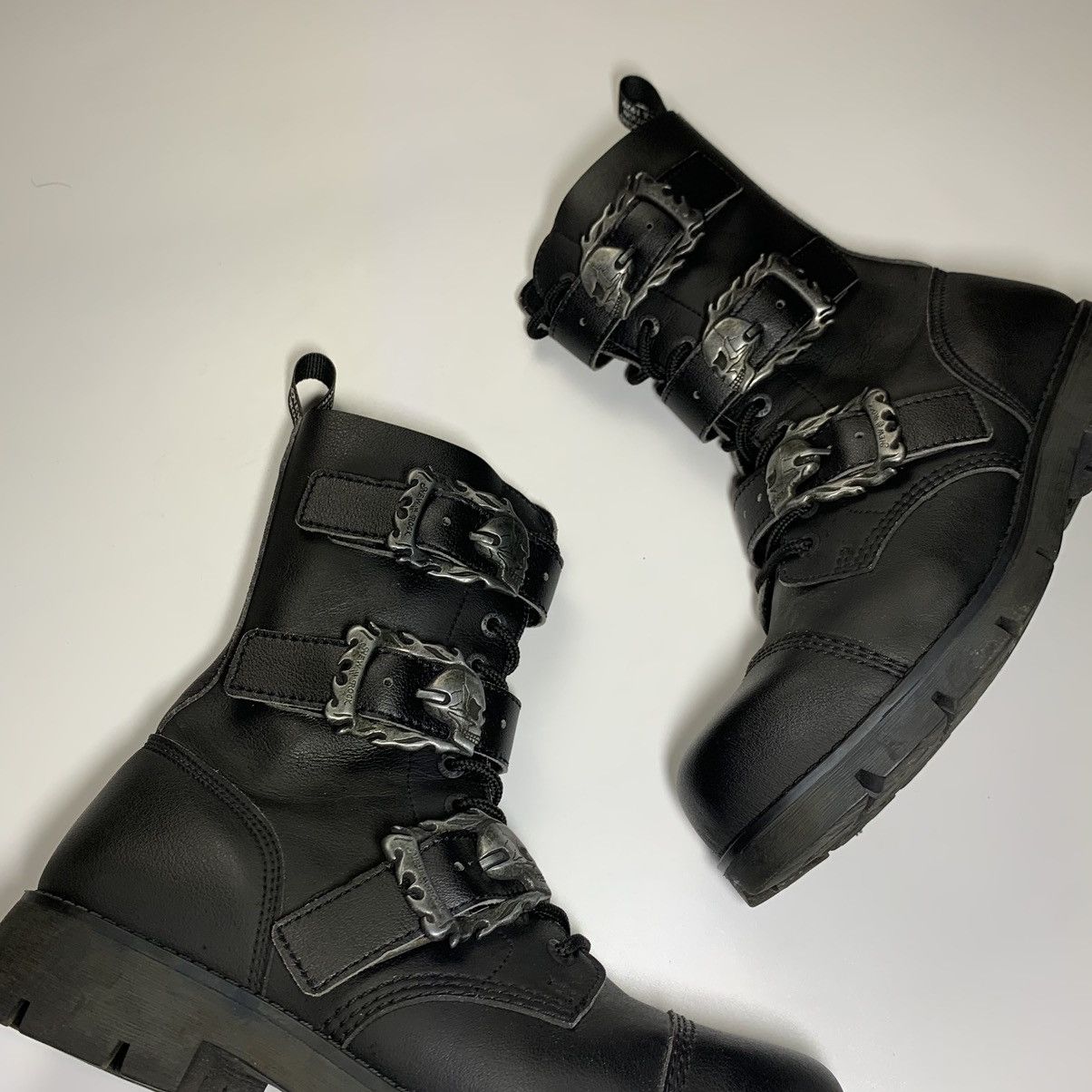 New Rock New Rock Reactor Punk Leather Skull Boots Size US 9 / EU 42 - 2 Thumbnail