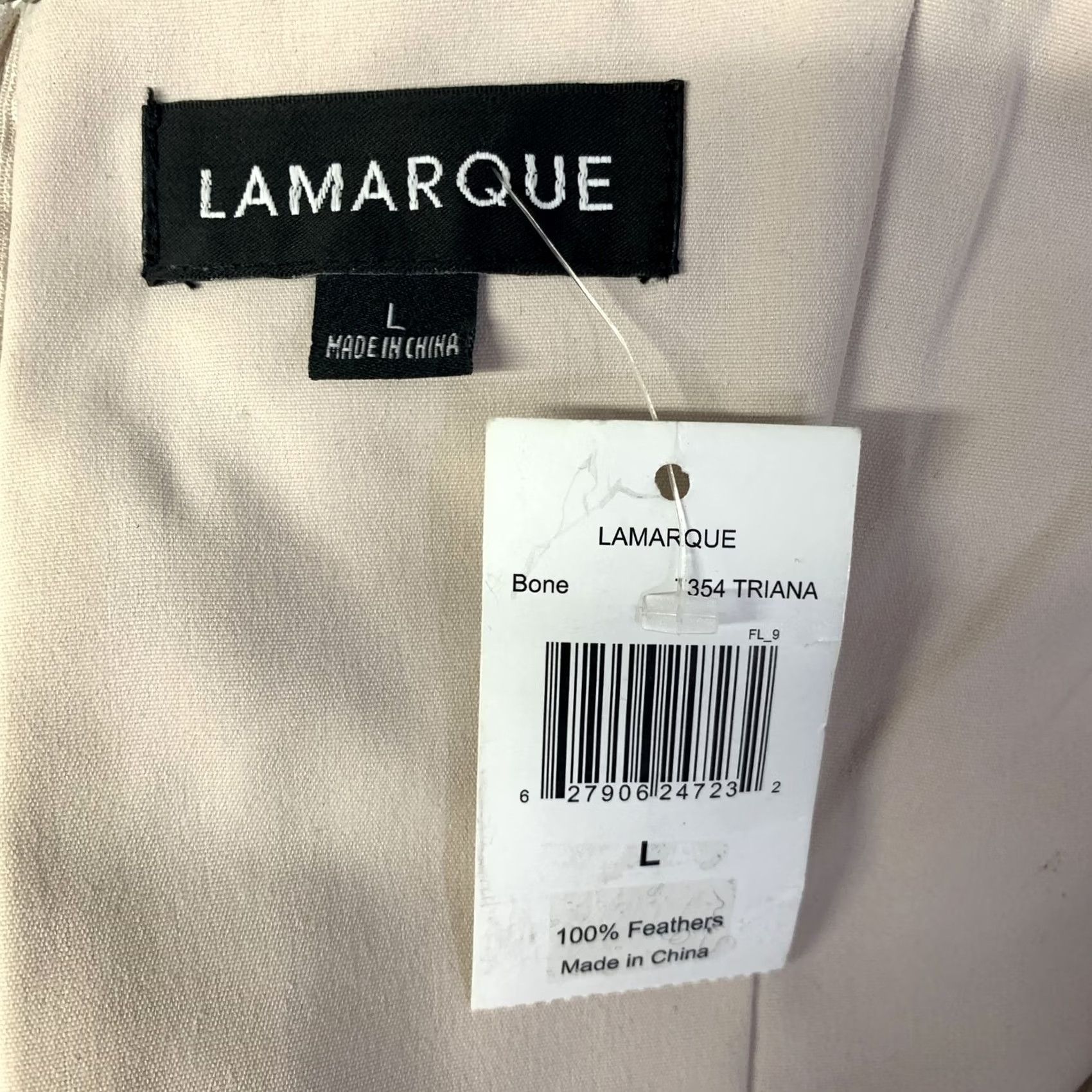 LAMARQUE LAMARQUE Dress L Tan Champagne Feathers Cocktail Dress Women Size L / US 10 / IT 46 - 5 Thumbnail