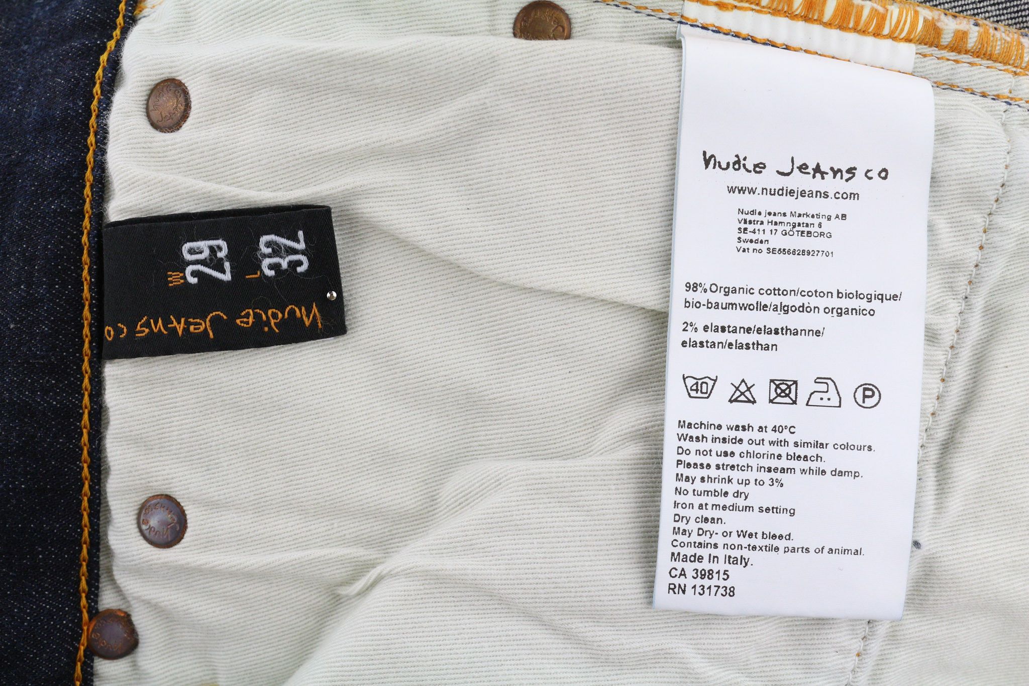 Nudie Jeans GRIM TIM W29/L32 Bossa Jukta Organic Washed Dark Blue 81629 Size US 29 - 6 Thumbnail