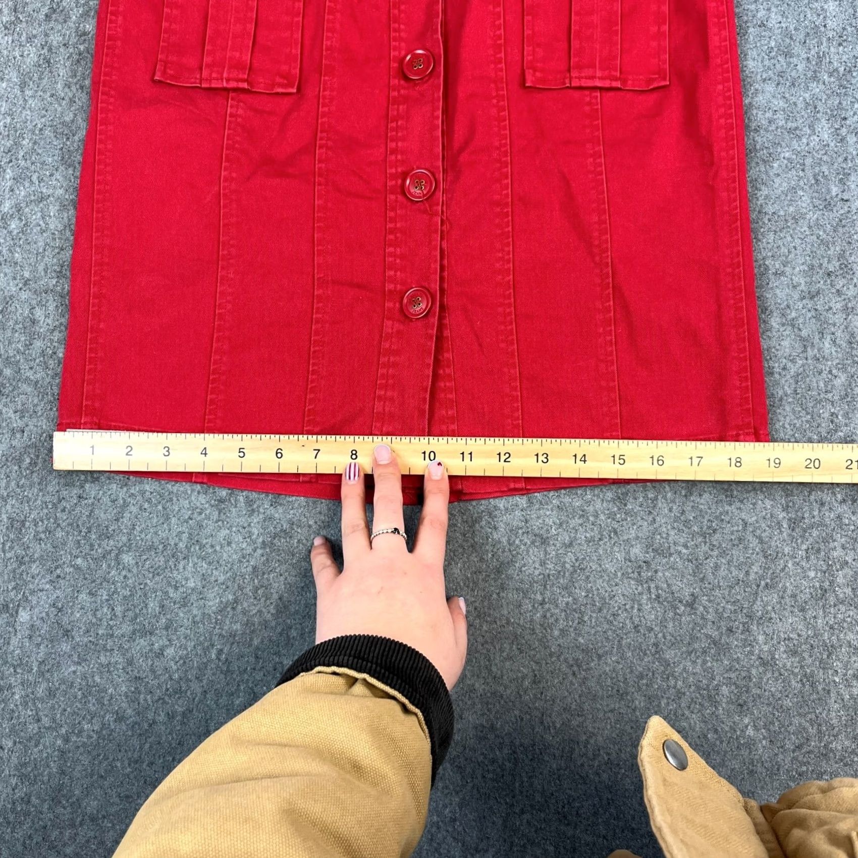 Armani ARMANI Womens Skirt Red UK 12 W32 Utility Cargo Style Designer Y2K 00s Size 34" / US 12 / IT 48 - 4 Thumbnail