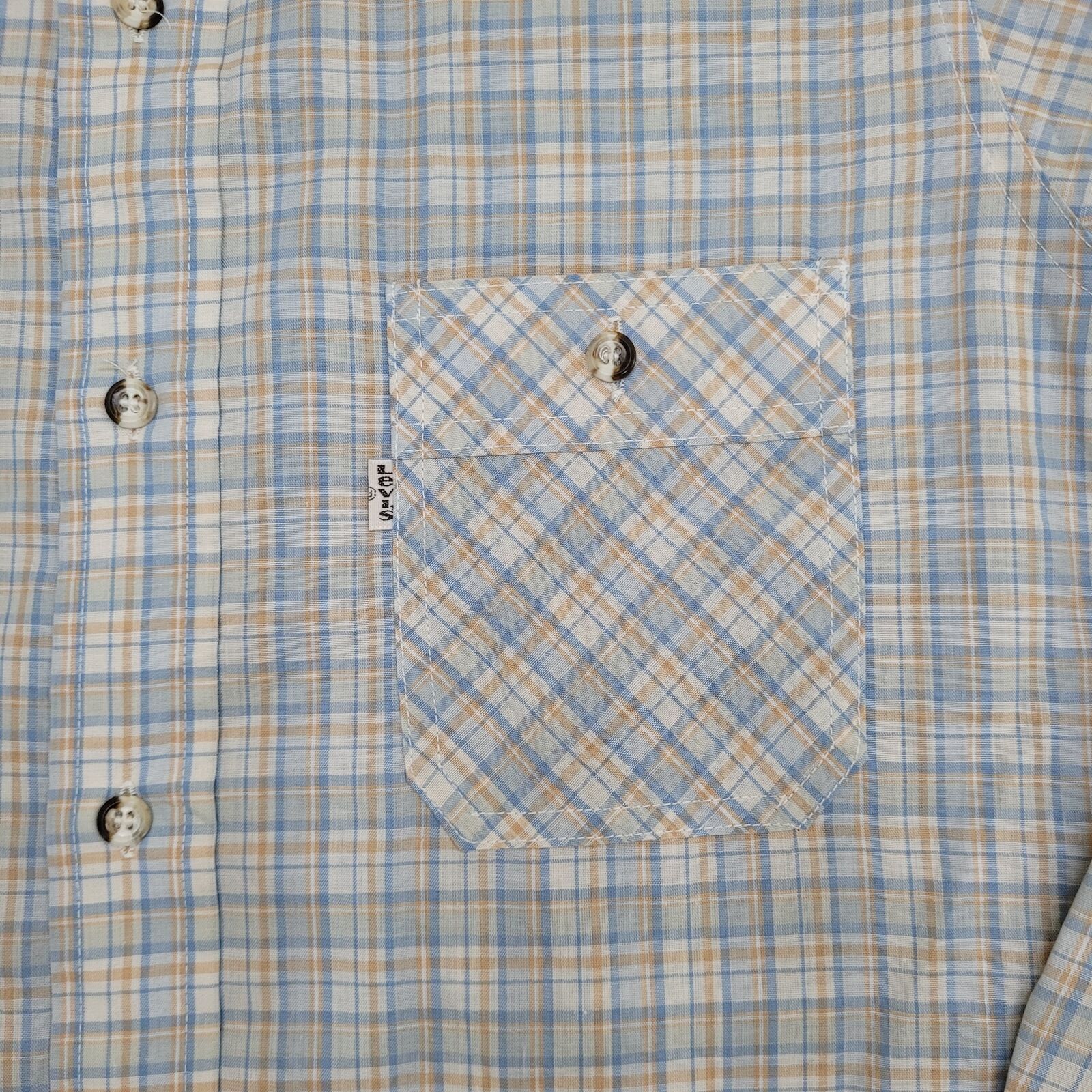 Levi's Vintage 80s LEVIS Button Shirt Large 21x30 Blue Size US L / EU 52-54 / 3 - 4 Thumbnail