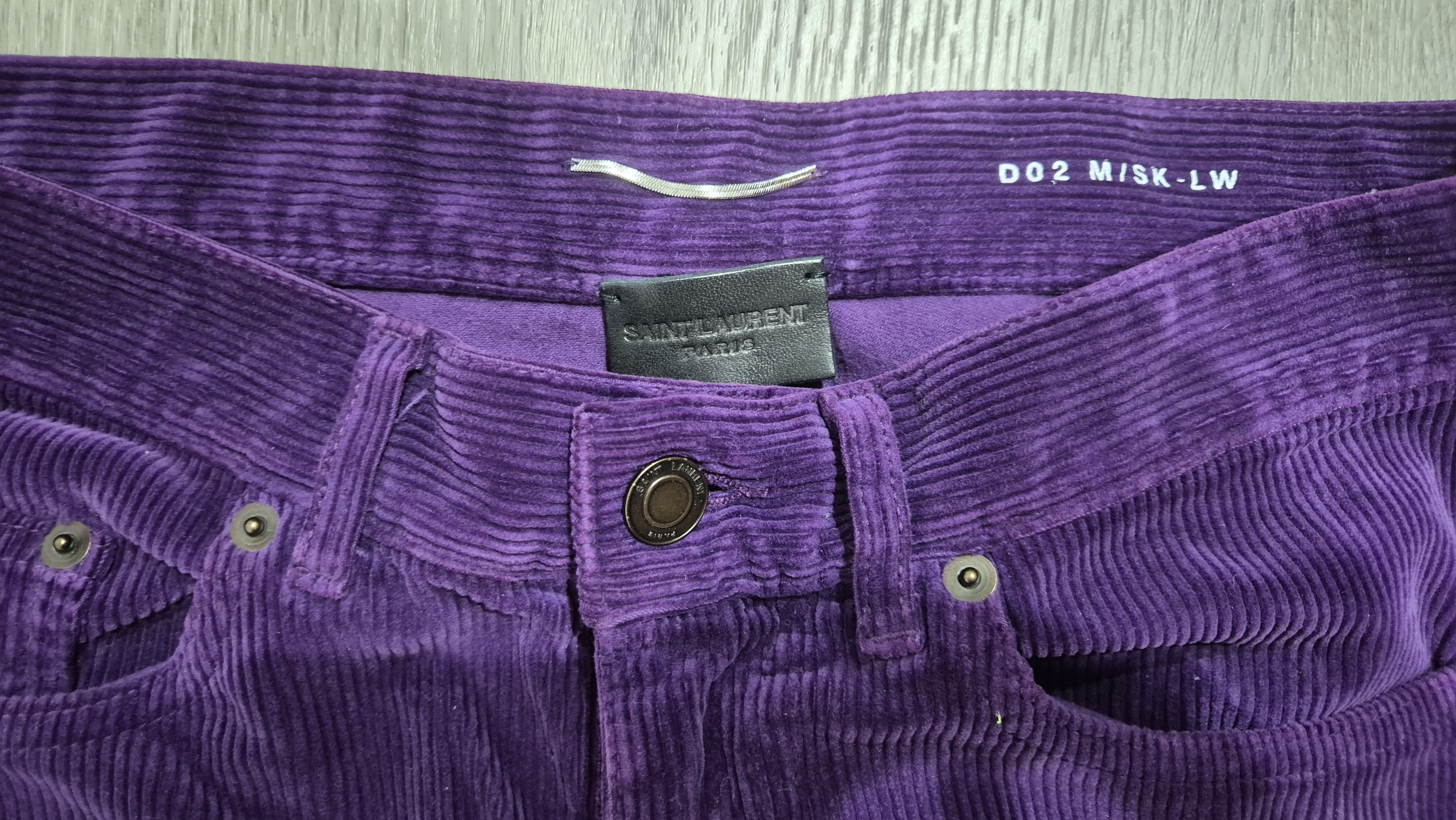 Saint Laurent Paris D02 Corduroy Jeans Purple Brand New Size US 29 - 5 Thumbnail
