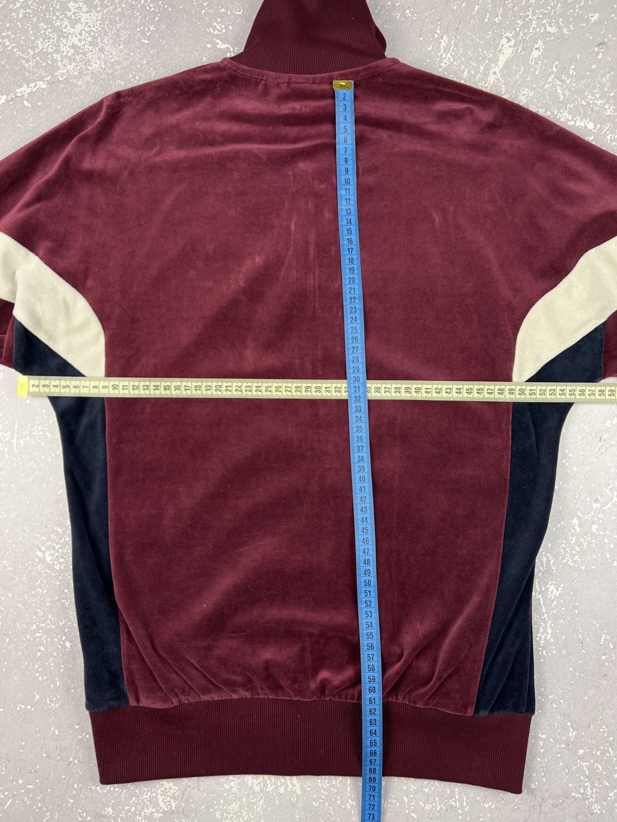 Adidas RARE Retro Adidas Velour Tack Top Jacket Mens S-M Burgandy Size US M / EU 48-50 / 2 - 11 Thumbnail