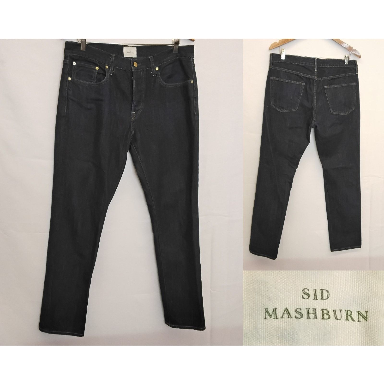 Sid Mashburn Sid Mashburn Men's Jeans Size 35x32 Dark Wash Button Fly USA Size US 35 - 1 Thumbnail