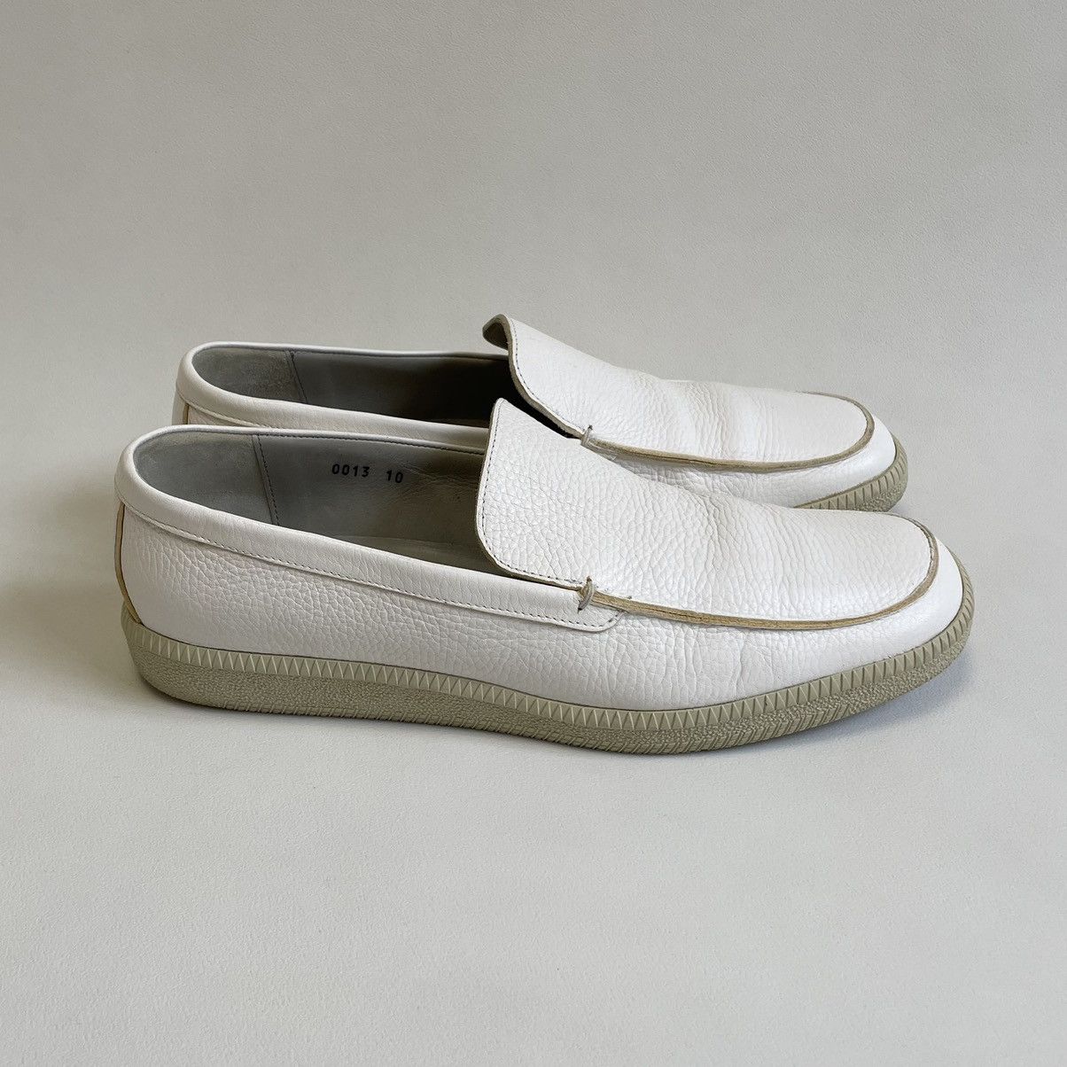 Helmut Lang OG Square Toe White Leather Loafers Size US 11 / EU 44 - 2 Thumbnail
