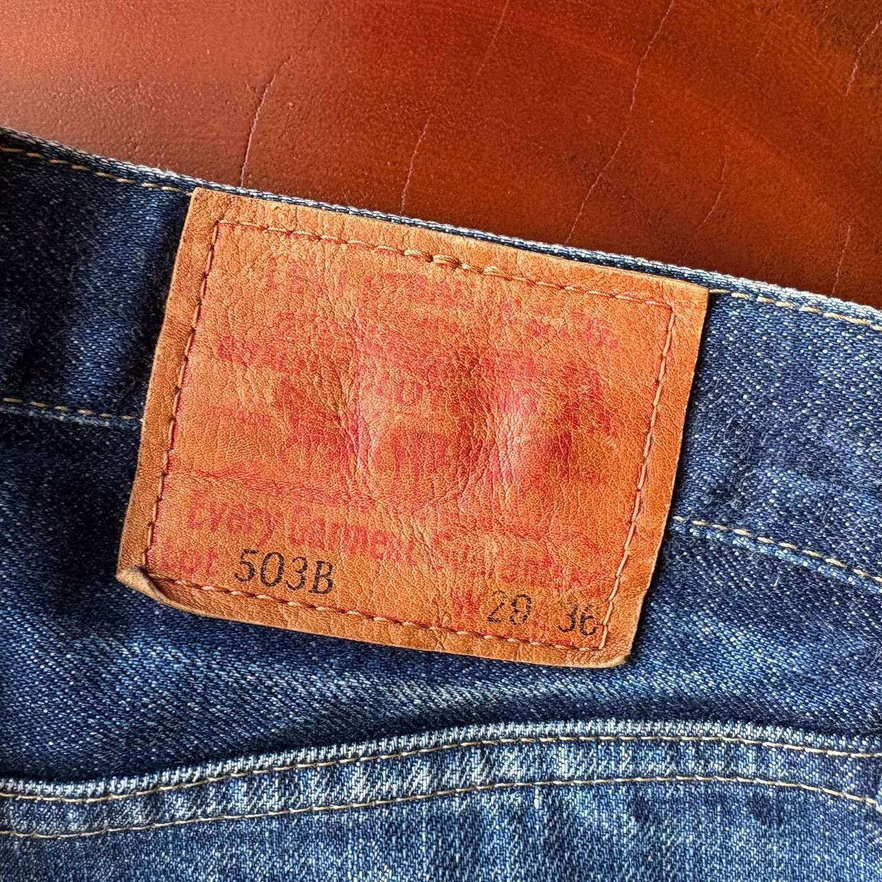 Levi's Vintage Clothing Levi’s 503B Big E Selvedge Distress Vintage Dark Blue Pants Size US 29 - 14 Thumbnail