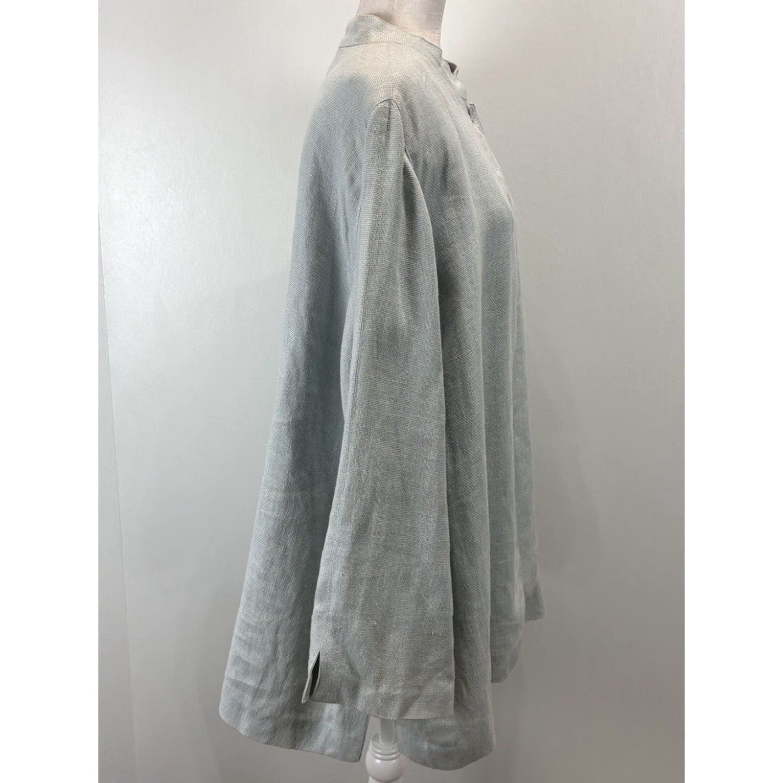 Ellen Tracy Ellen Tracy Women's Gray Blue 100% Linen Jacket Sz 22 Plus Size XXL Extra Large Size 3XL / US 20-22 - 4 Thumbnail