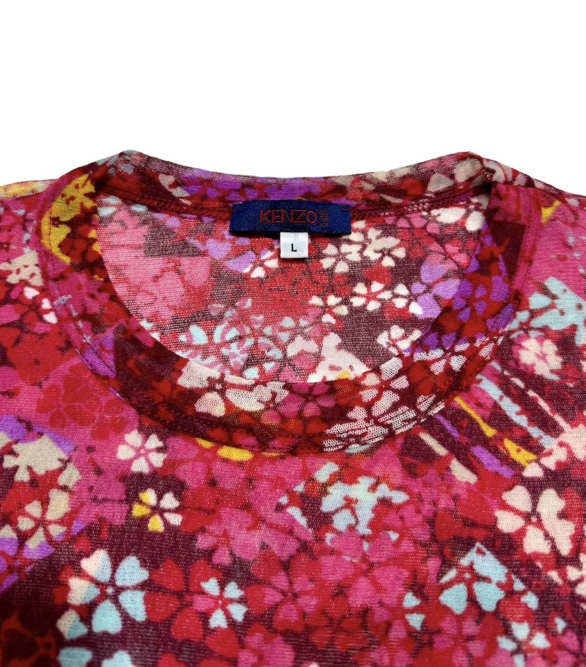 Kenzo Flowers Mesh Tee Size L / US 10 / IT 46 - 4 Thumbnail