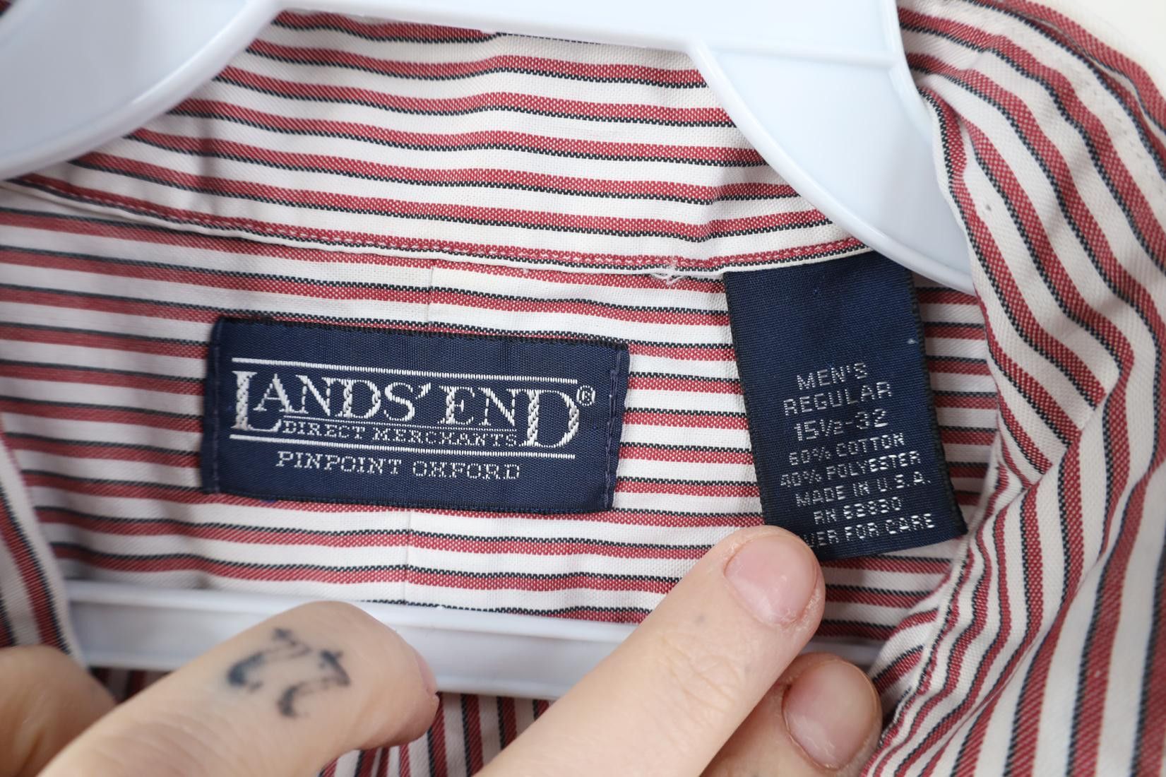 Lands' End Vintage 90s Lands End Oxford Striped Button Down Shirt USA Size US M / EU 48-50 / 2 - 7 Thumbnail