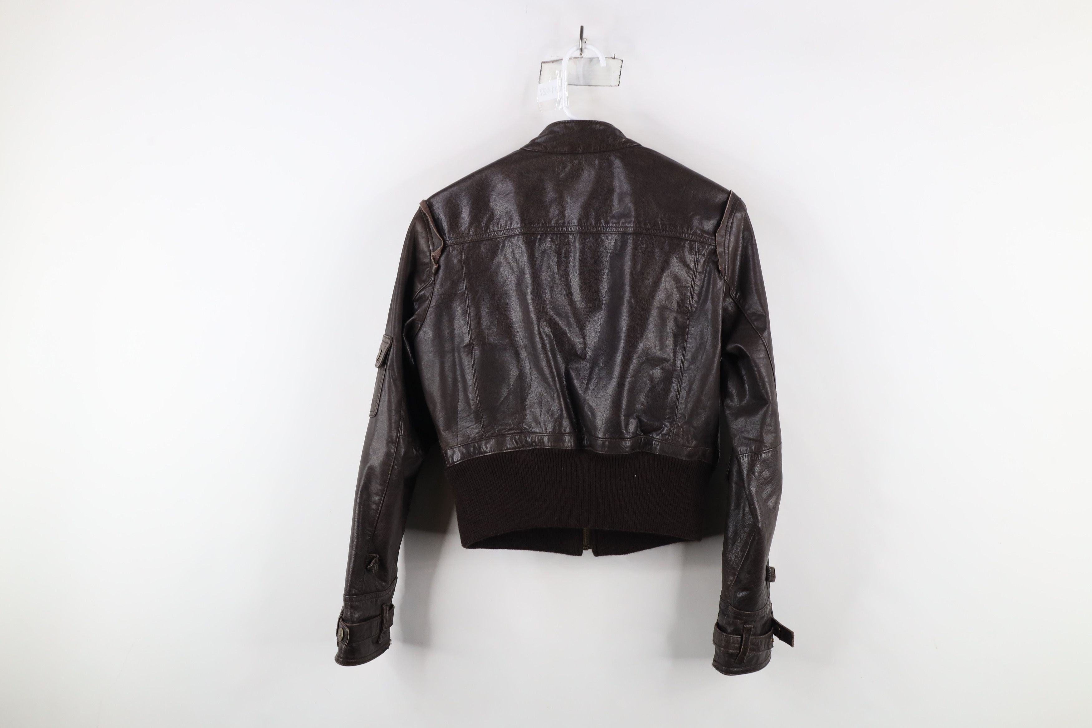90s vintage short leather jacket （ S ） 1990s Soft Leather Jacket Free Shipping - The Vintage Twin