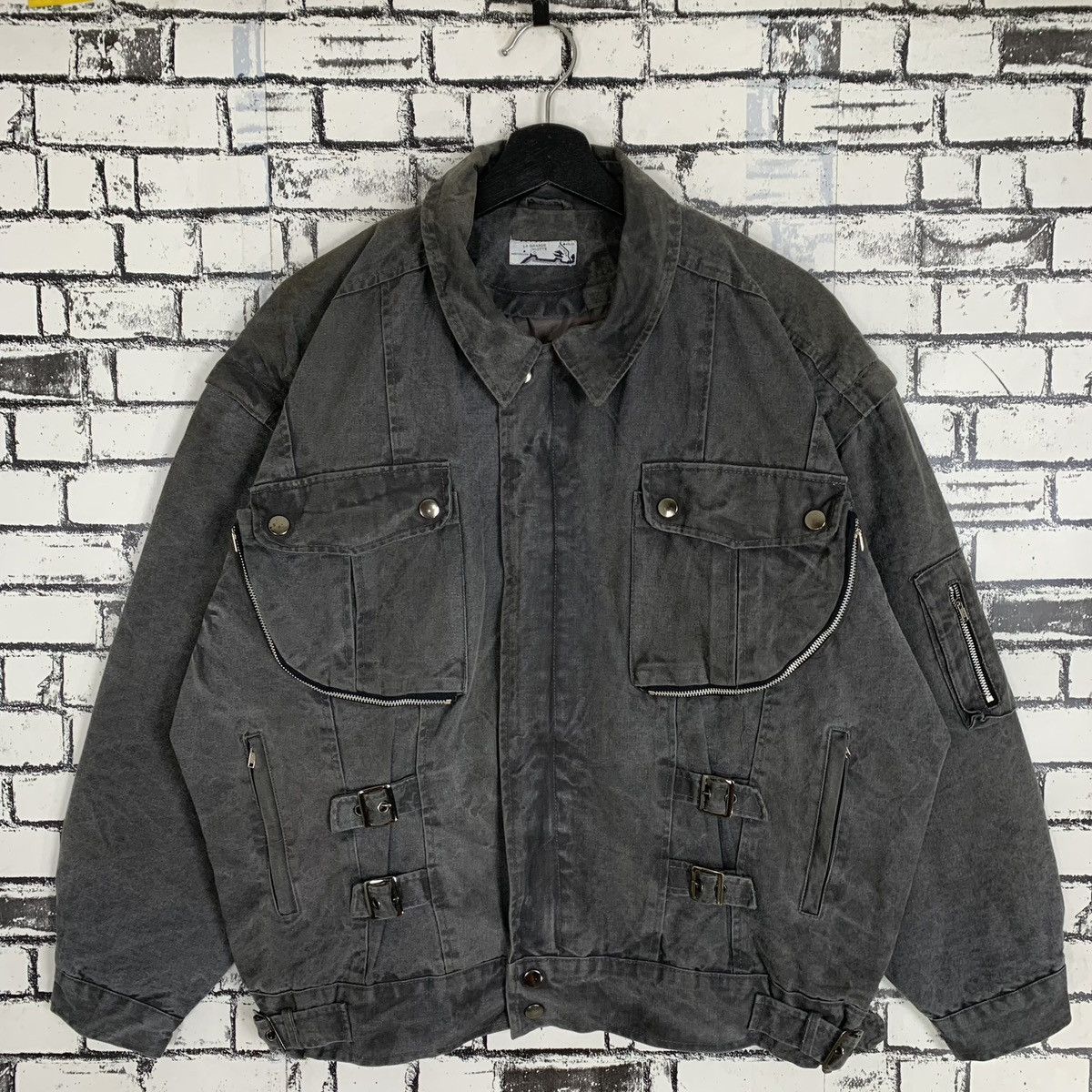 Designer France Denim Bomber Jacket La Grande Motte Size US S / EU 44-46 / 1 - 1 Thumbnail