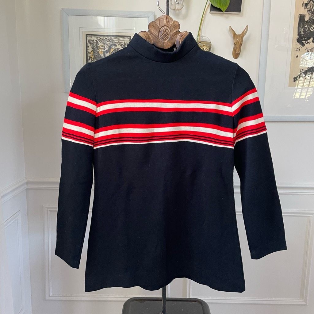 Vintage Vintage 70s Fire Islander Mock Neck Back Zip Top 11/12 M Size M / US 6-8 / IT 42-44 - 1 Thumbnail