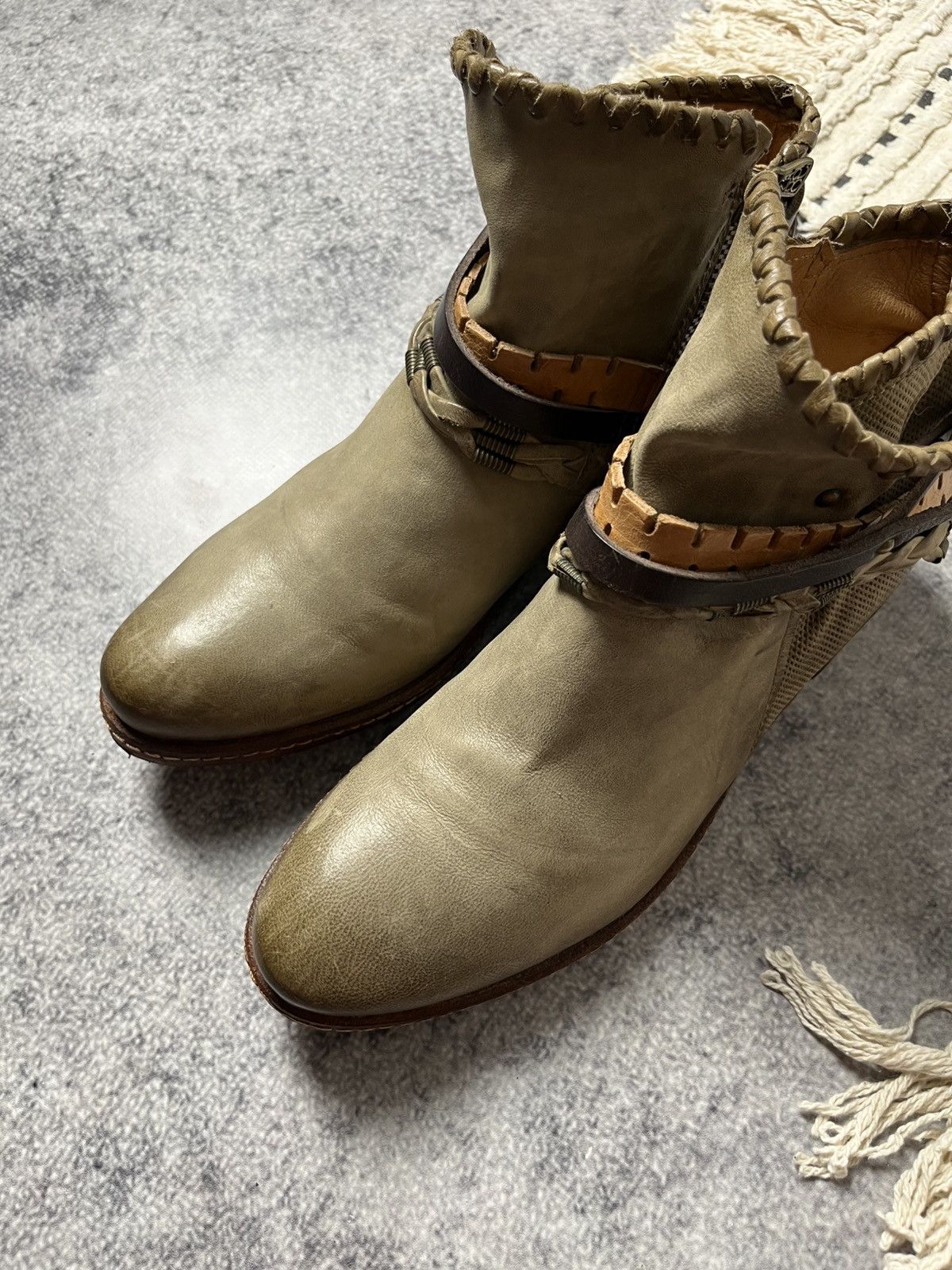A.S.98 🔥A.S.98 Airsteps Ankle Straps Leather Vintage Western Boots Size US 9 / IT 39 - 12 Thumbnail