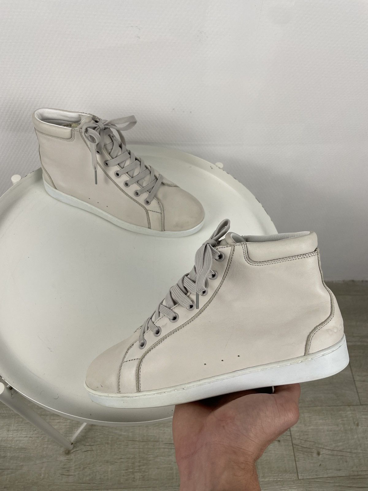 Rare Y2K D&G Leather Italy Lace-Up High-Top Sneakers Shoes Trainers
