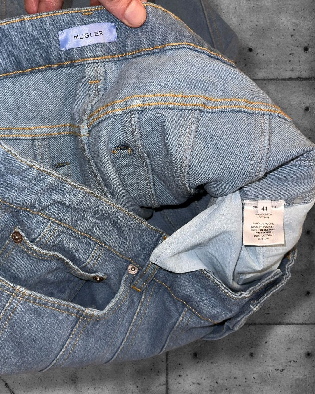 Mugler Mugler Spiral Seam Denim Jeans Light Blue Size 44 Size US 32 / EU 48 - 8 Thumbnail