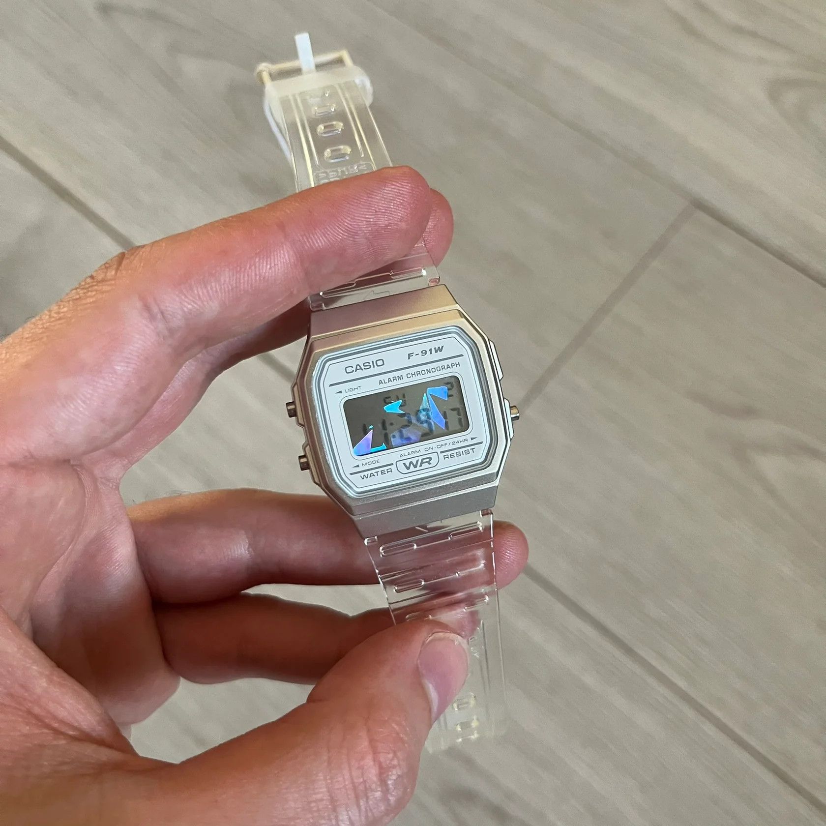 Casio Casio F-91W "Holo Diamonds" Clear Digital Watch Size ONE SIZE - 2 Thumbnail