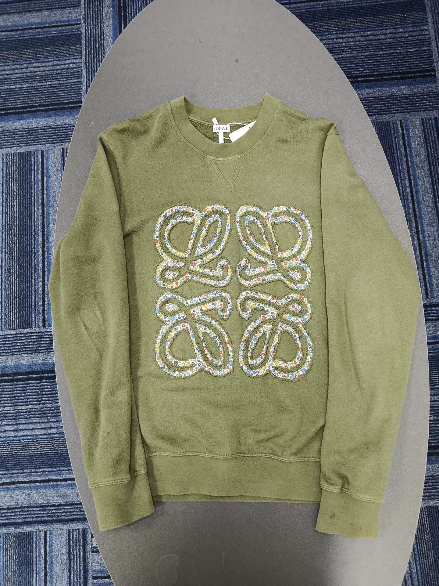loewe classic logo crewneck sweatshirt green