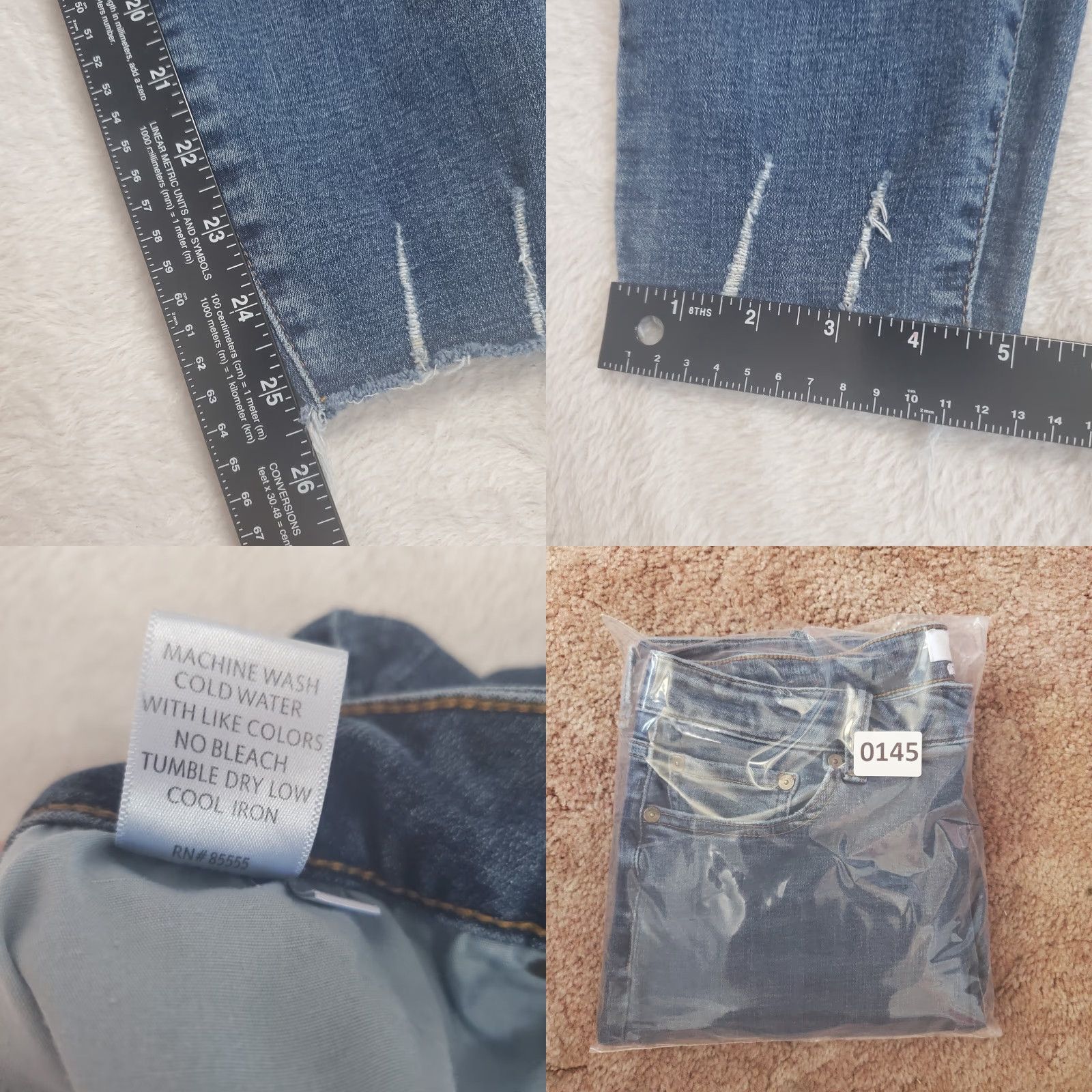 Pistola PISTOLA Jeans Women 31 Blue Mid Rise Skinny Distressed Raw Hem Denim Stretch Size 24" / US 00 / IT 34 - 9 Thumbnail