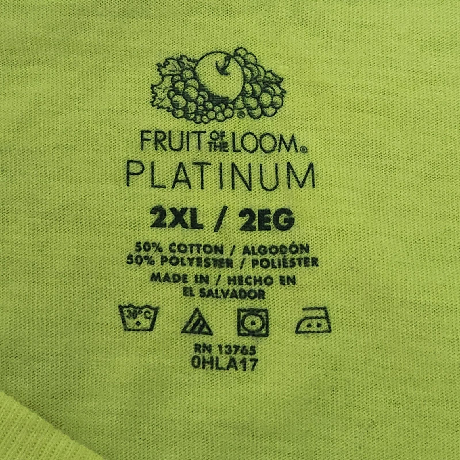 Fruit Of The Loom Fruit of The Loom Platinum Neon Yellow T Shirt 2XL Size US XXL / EU 58 / 5 - 4 Thumbnail
