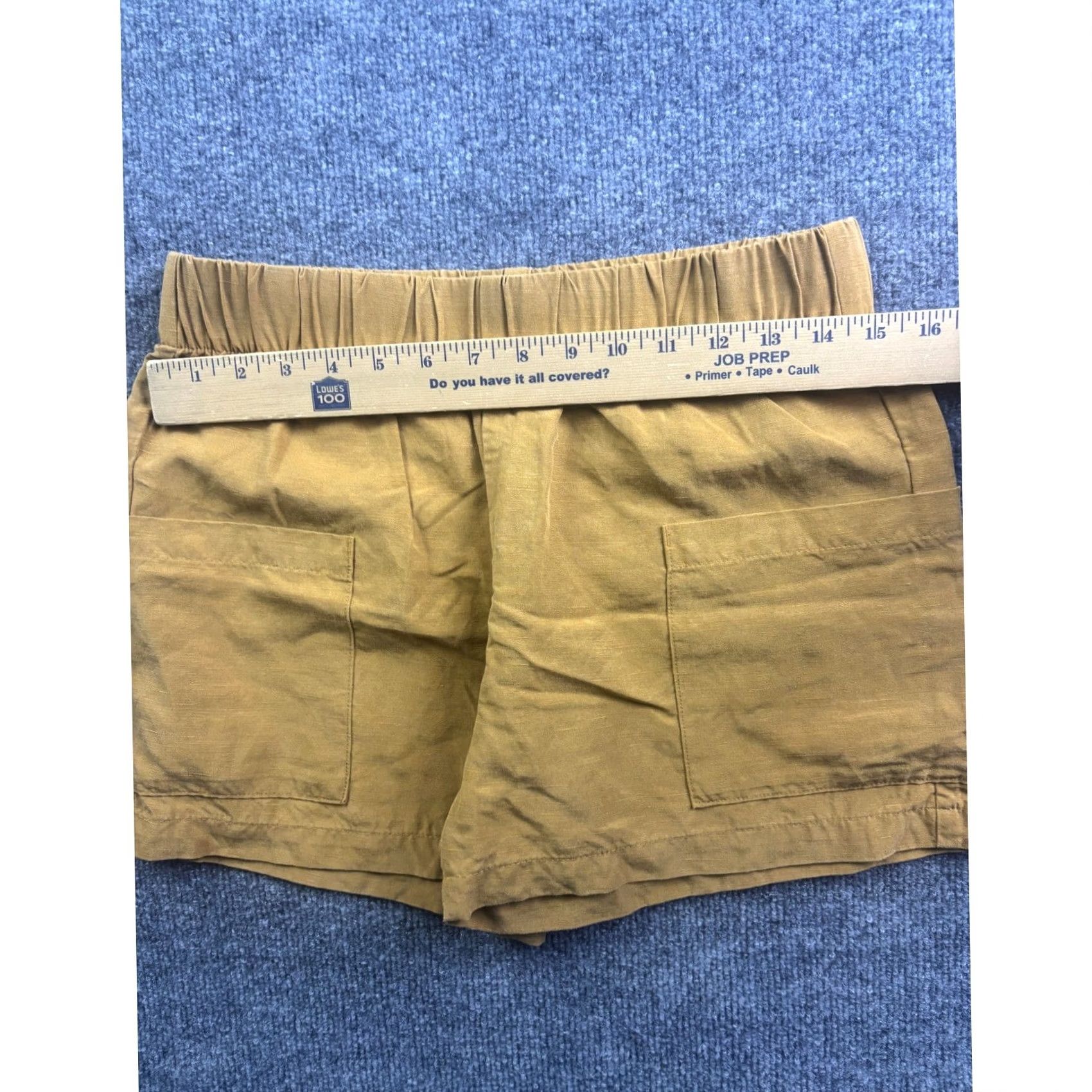tentree TenTree Shorts Women Medium Yellow Tencel Linen Blend Elastic Waist Patch Pocket Size 28" / US 6 / IT 42 - 3 Thumbnail