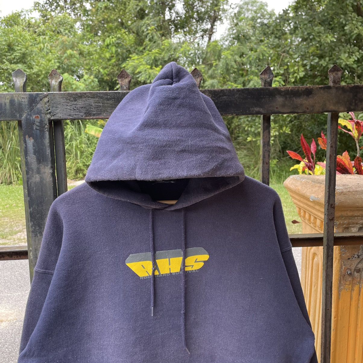 Vintage 🔥Vintage 90s Rock Hard Survival Center Logo Pullover Hoodie Size US L / EU 52-54 / 3 - 3 Thumbnail