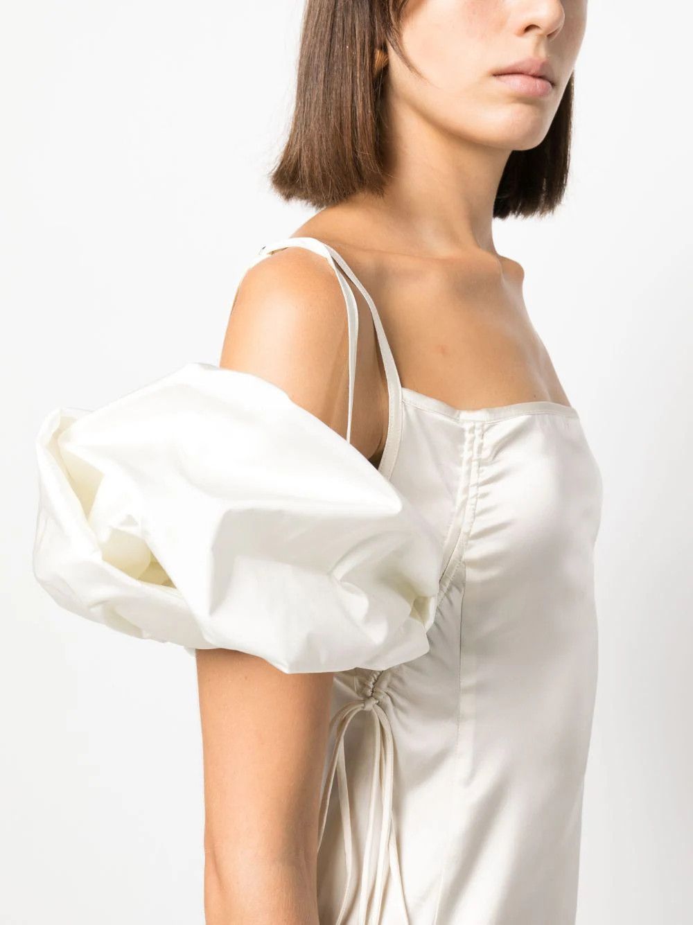 Jacquemus o1mle0824 La Mini Robe Chouchou Mini Dress in Off White Size XS / US 0-2 / IT 36-38 - 5 Thumbnail