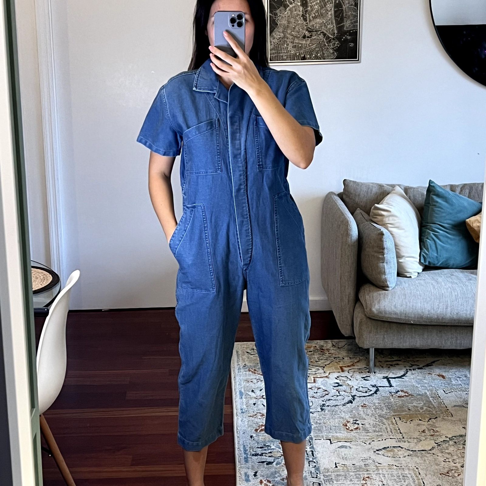 Caron Callahan Caron Callahan Crawford Jumpsuit Blue denim size XS Size 25" / US 0 / IT 36 - 1 Thumbnail