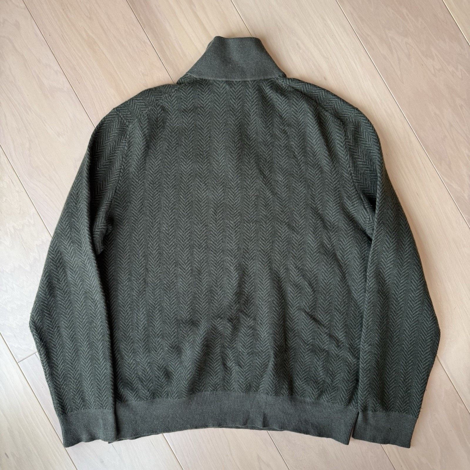 Polo Ralph Lauren Polo Ralph Lauren 1/4 Zip Sweater XL Green Wool Herringbone Size US XL / EU 56 / 4 - 10 Thumbnail