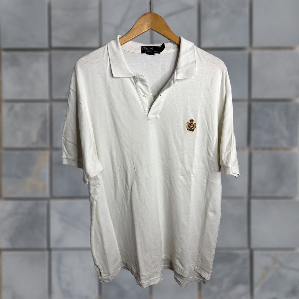Polo Ralph Lauren Polo Ralph Lauren Polo Shirt Mens XL White Crest Logo 100% Cotton Casual Shirt Mens XL White Crest Logo Polo Ralph Lauren Size US XL / EU 56 / 4 - 1 Thumbnail