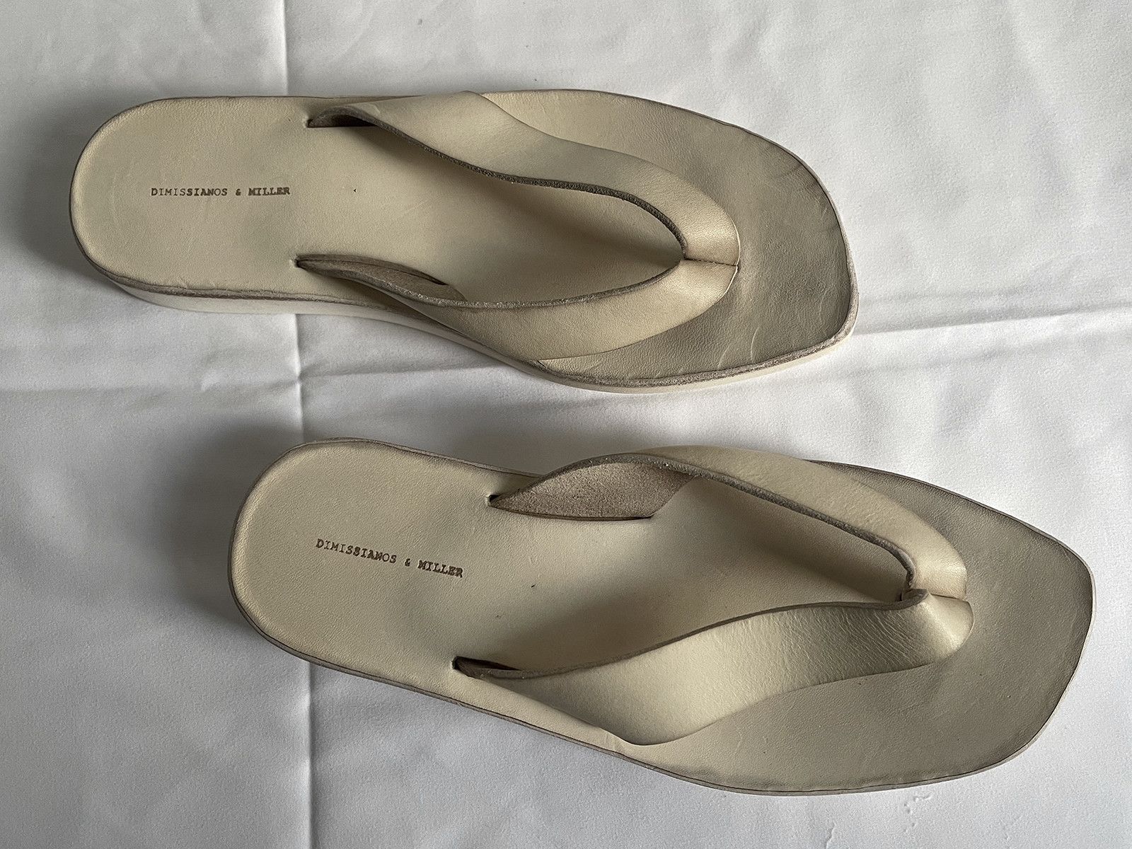 Dimissianos & Miller cow leather and rubber sole artisanal handmade flip-flops Size US 8.5 / EU 41-42 - 3 Thumbnail