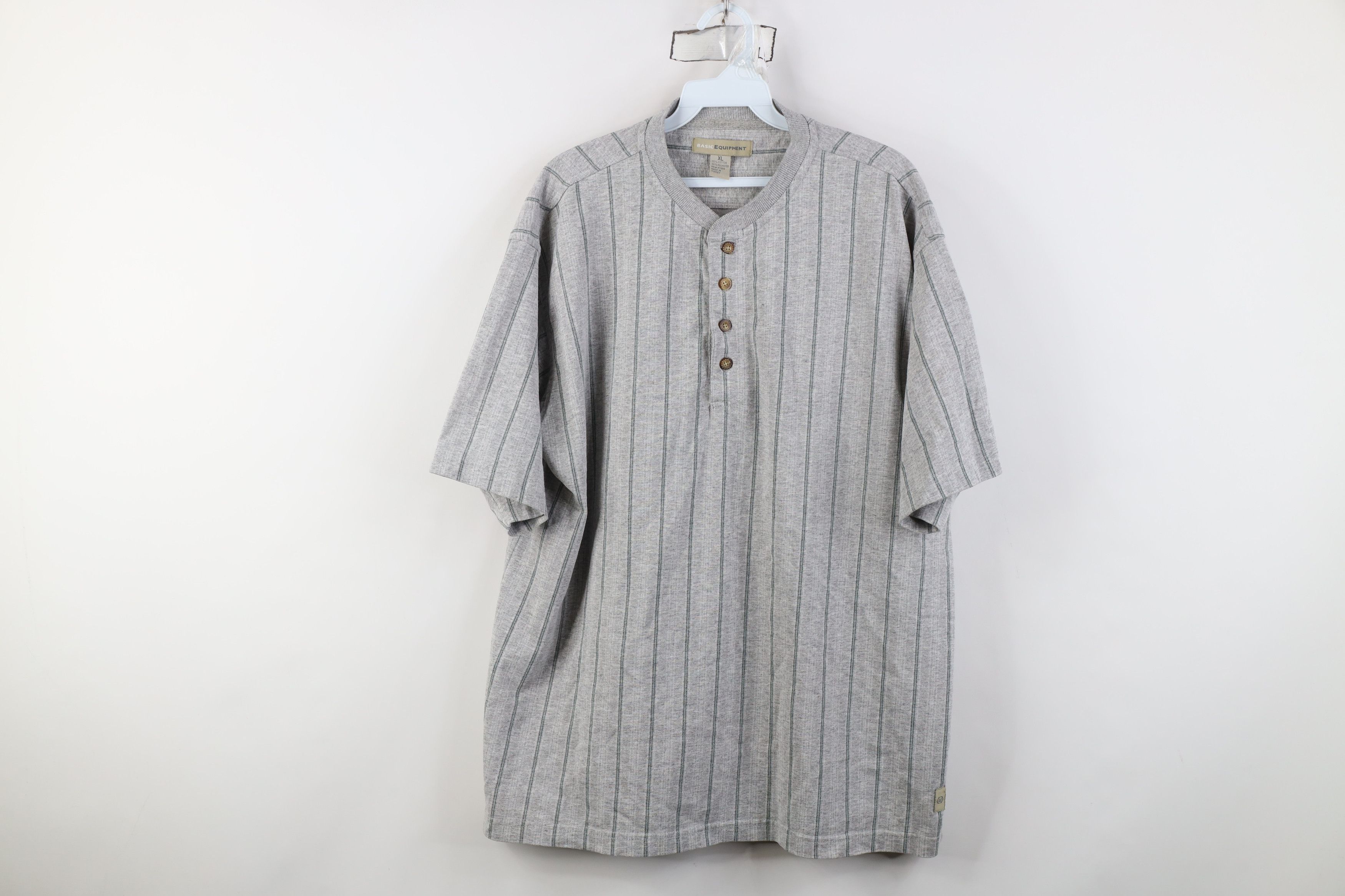Vintage Vintage 90s Streetwear Baggy Fit Short Sleeve Henley T-Shirt Size US XL / EU 56 / 4 - 1 Thumbnail