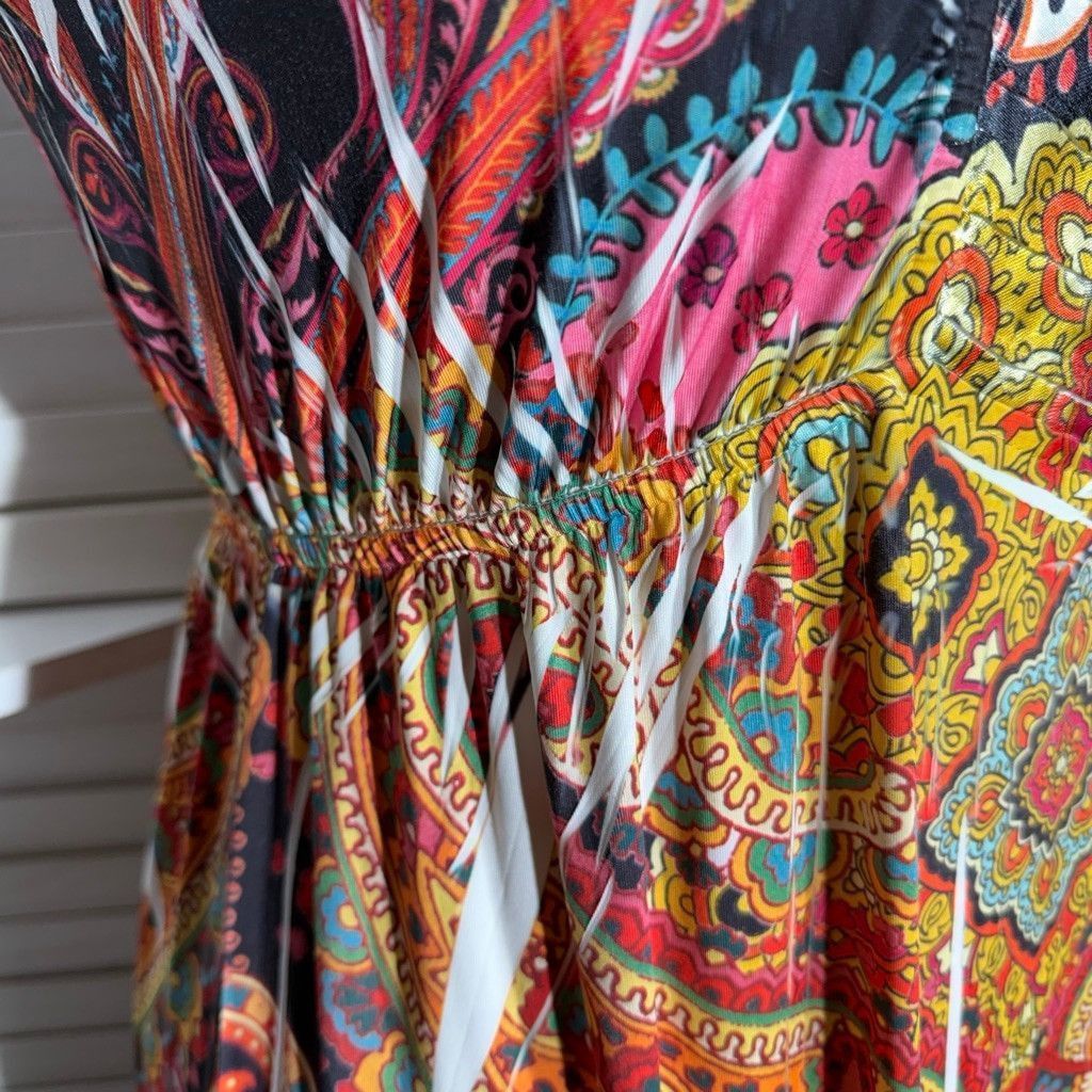 Vintage hippie boho maxi dress paisley red orange empire waist 14 16 Size XL / US 12-14 / IT 48-50 - 7 Thumbnail