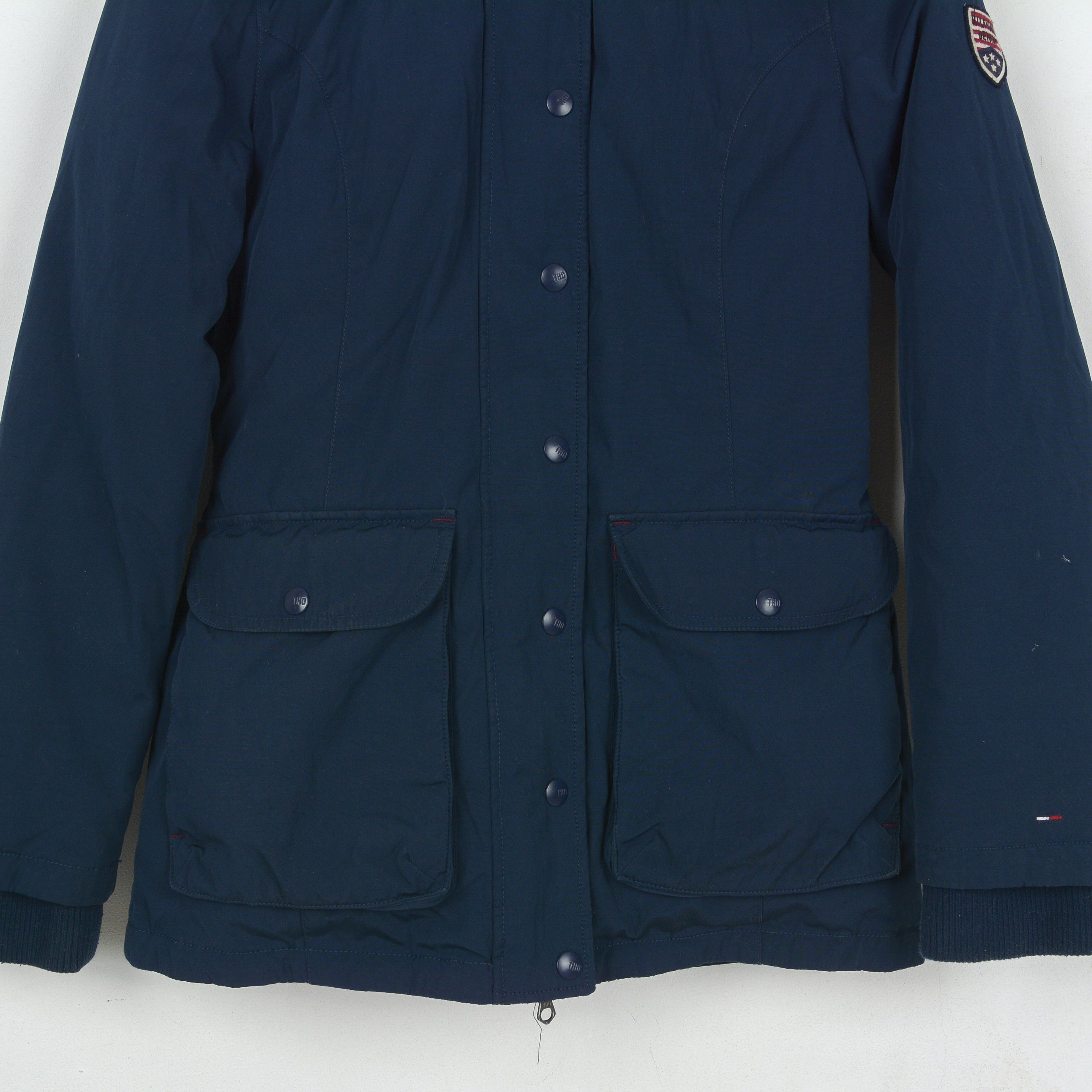 Tommy Hilfiger S Parka Hooded Jacket Insulated Down Feathers Coat Padded Size S / US 4 / IT 40 - 5 Thumbnail