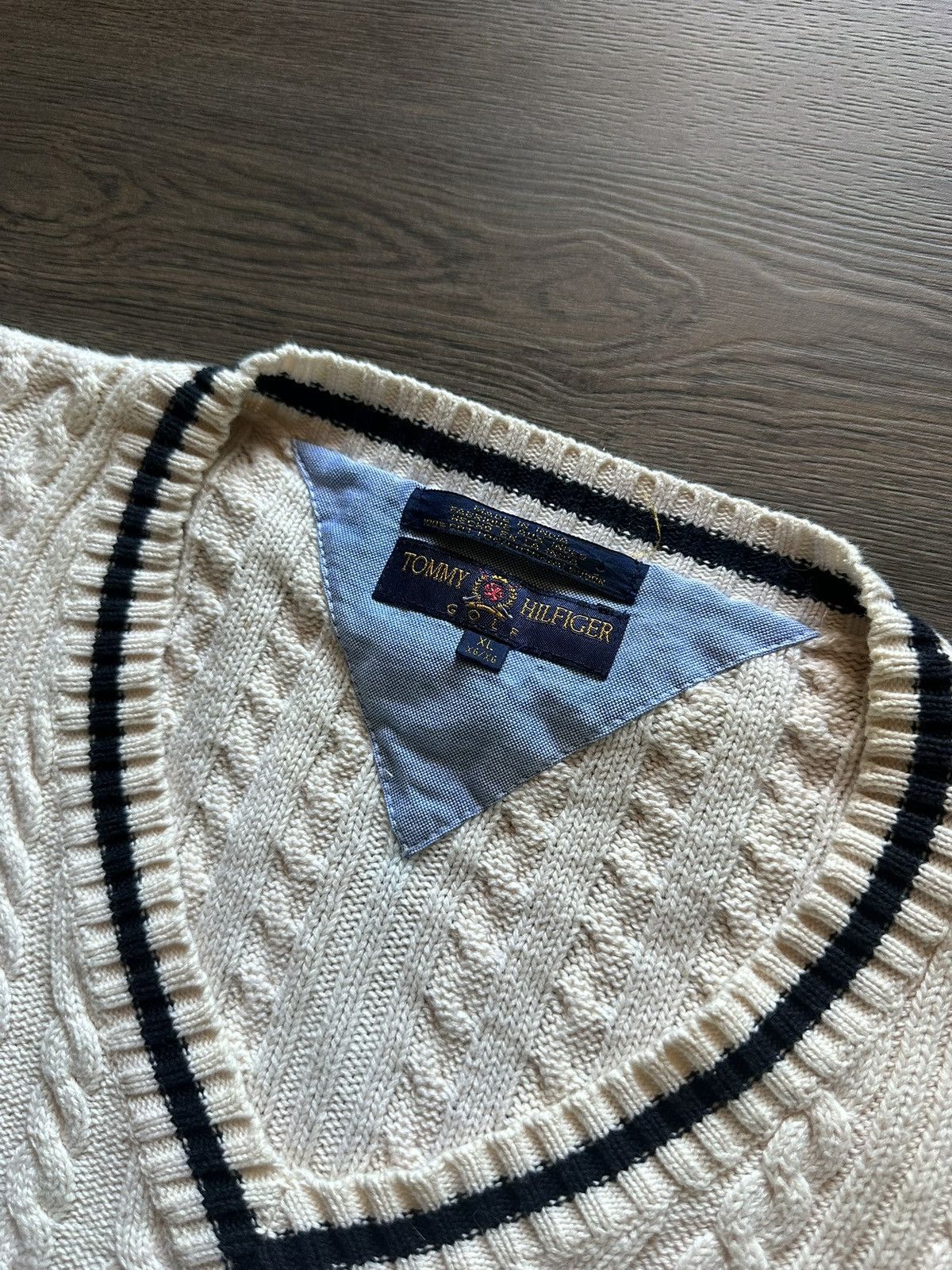 Tommy Hilfiger Vintage Tommy Hilfiger Knit Sweater Beige Size US XL / EU 56 / 4 - 8 Thumbnail