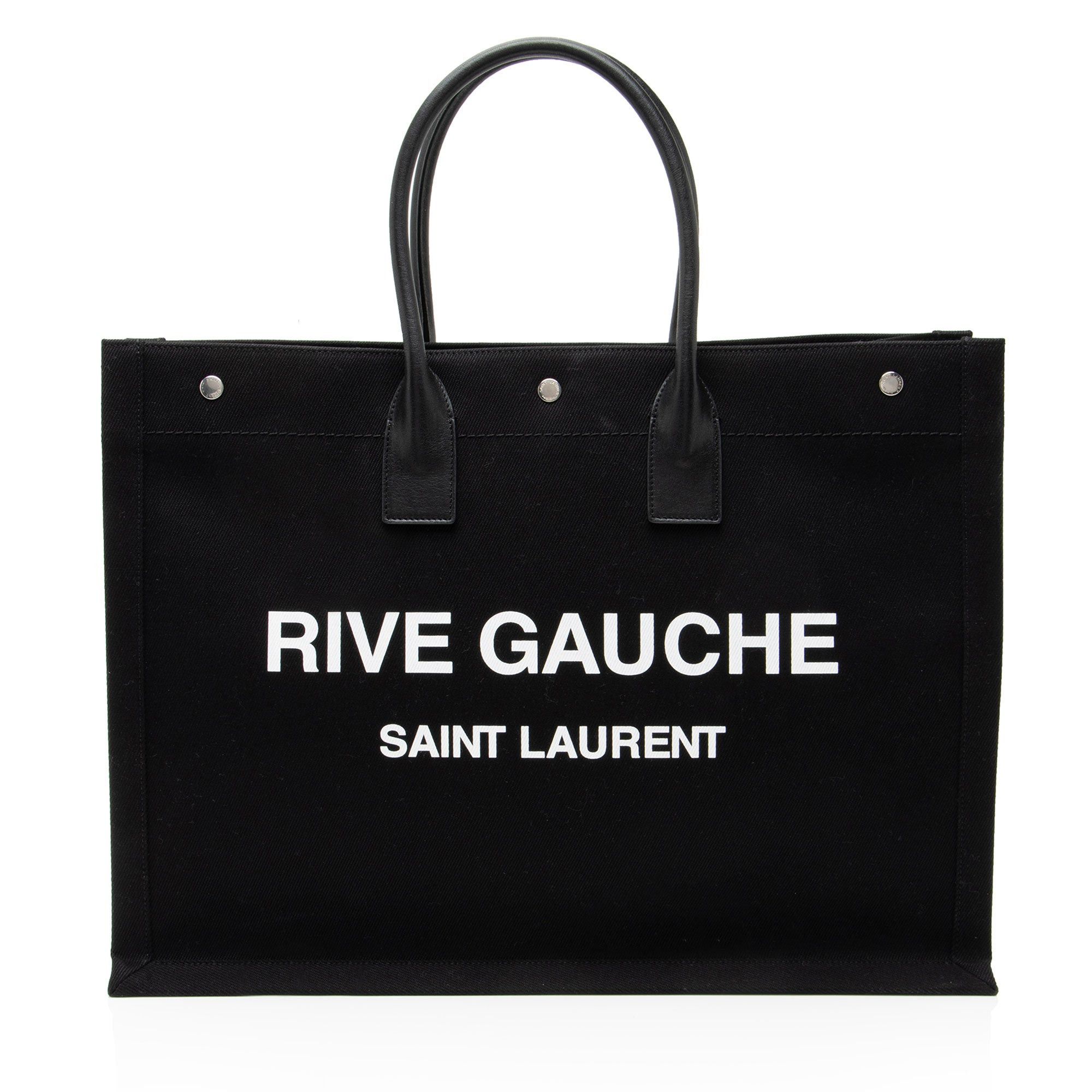 Saint Laurent Paris Saint Laurent Canvas Calfskin Rive Gauche Large Tote Size ONE SIZE - 1 Thumbnail
