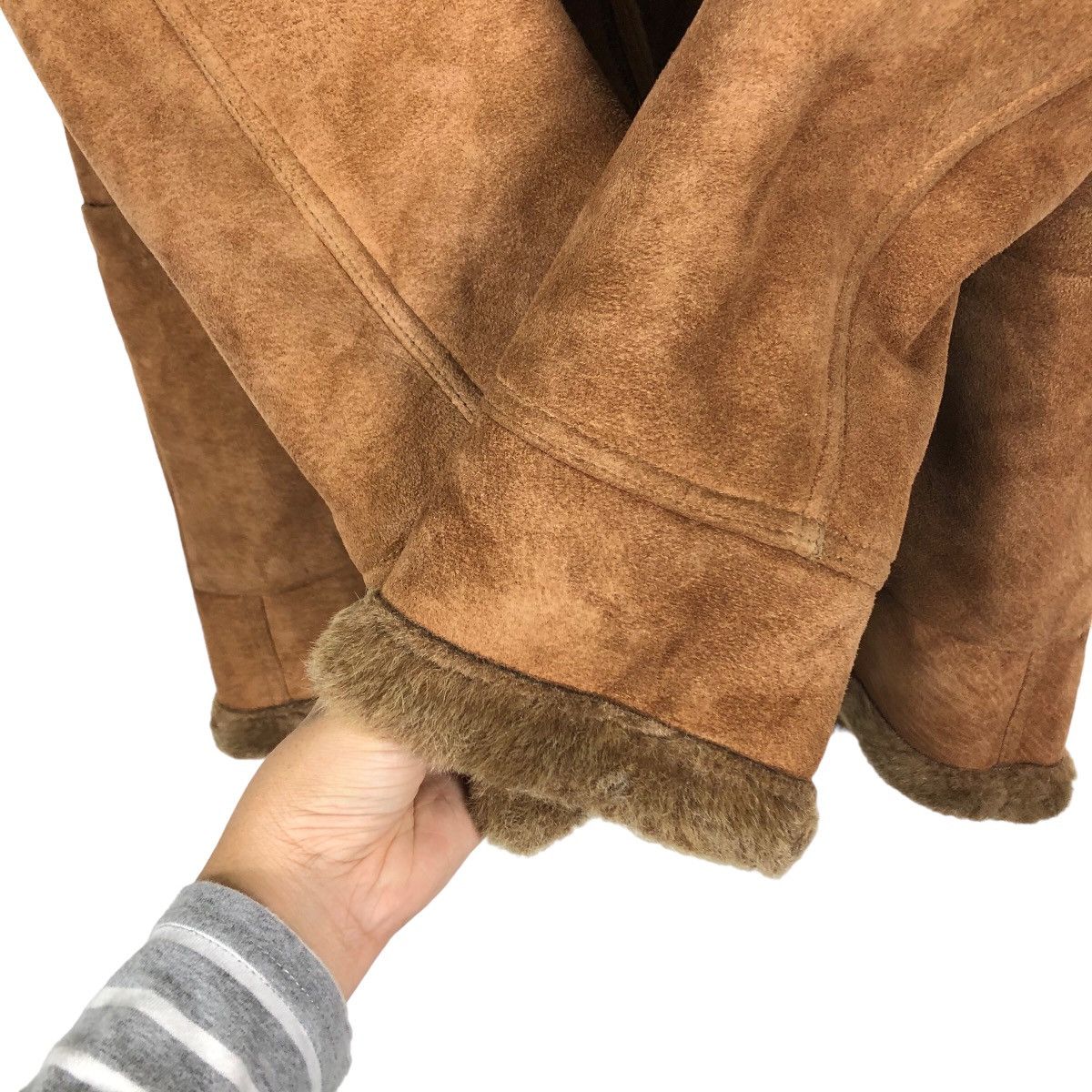Japanese Brand 🔥90’s Vintage Carter’s Moleskin Leather Mink Fur Hoodie Size US L / EU 52-54 / 3 - 13 Thumbnail