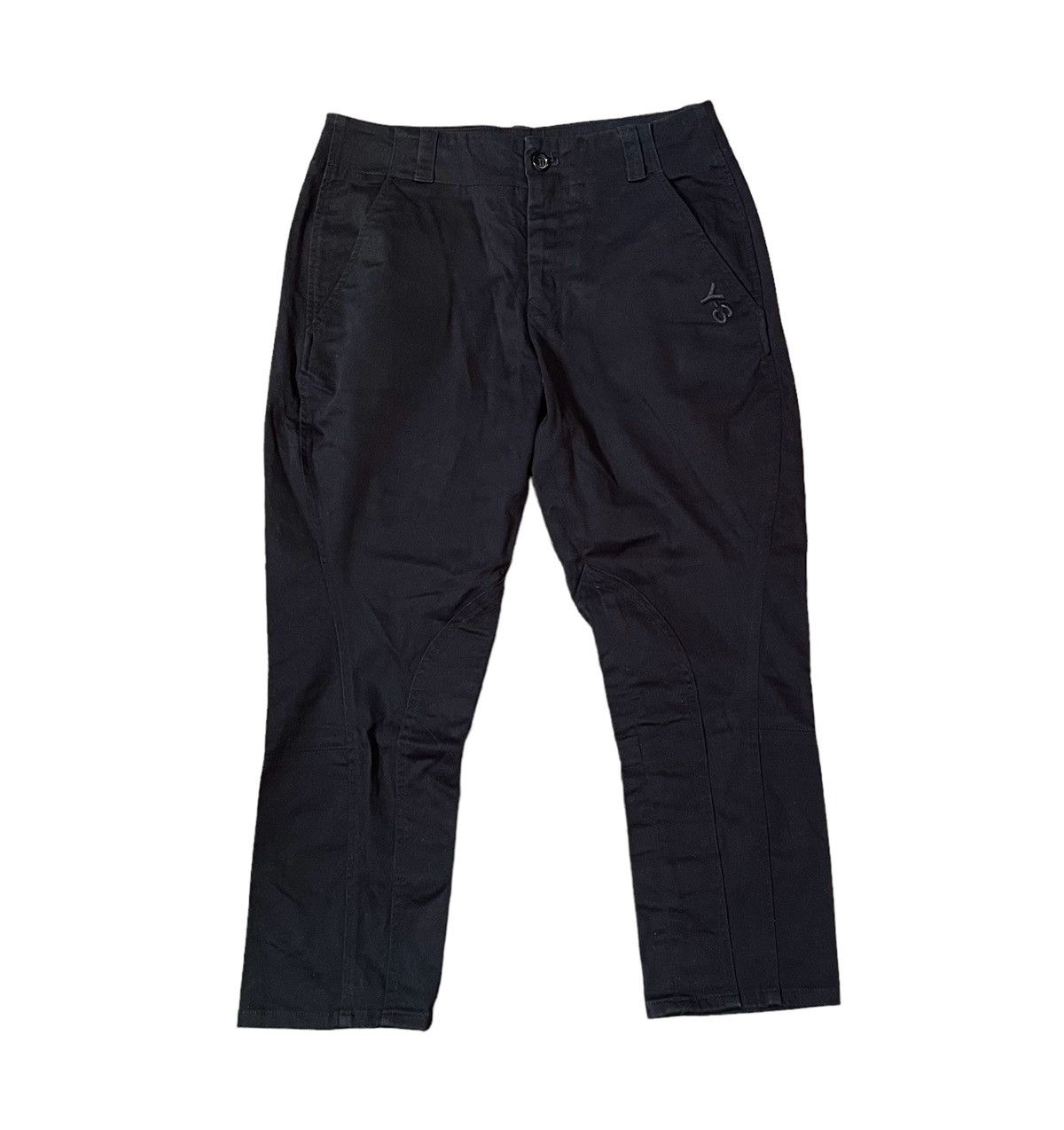 image of Adidas x Y 3 Yohji Yamamoto Y-3 Balloon Embroidered Black Trousers, Men's (Size 30)