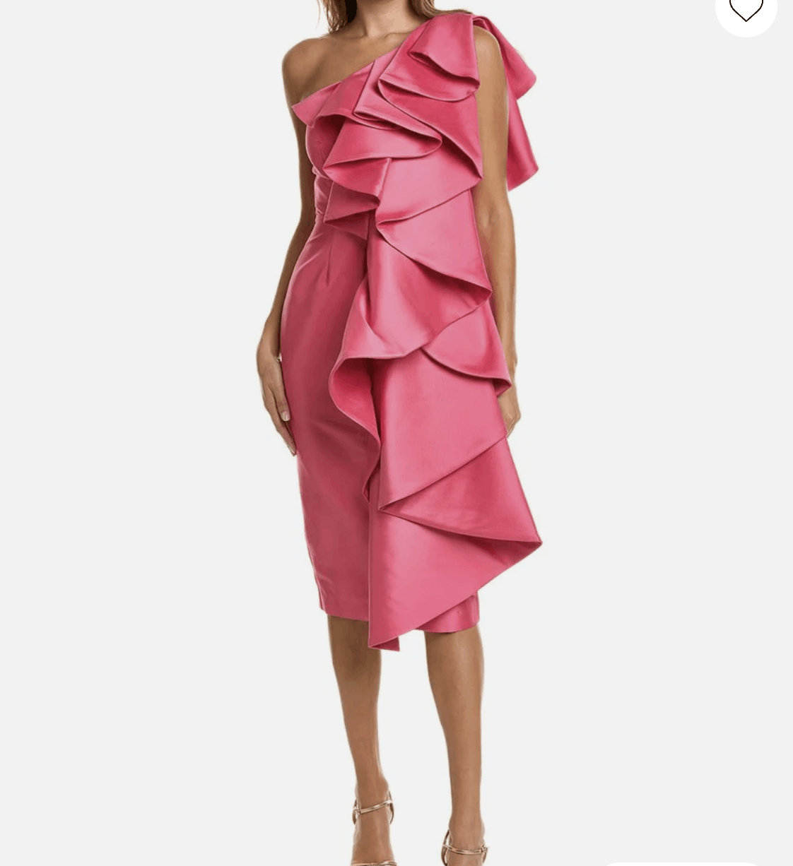 Badgley Mischka NWT Badgley Mishka Ruffle One Shoulder Pink Fuchsia Dress 2 Size XS / US 0-2 / IT 36-38 - 9 Thumbnail