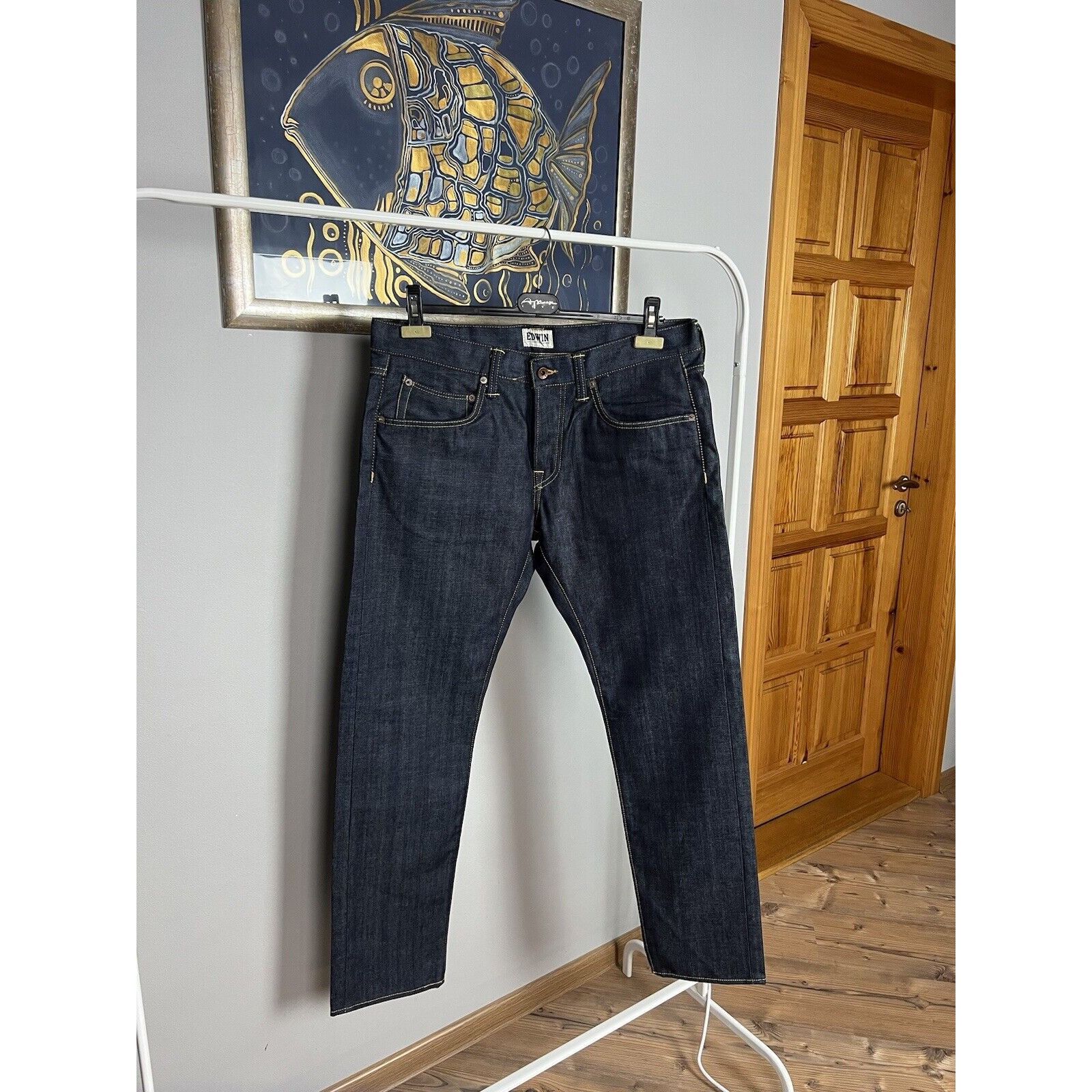 Edwin MINT! Edwin Blue Raw Denim Relaxed Fit Jeans Pants Size 34x3 Size US 34 / EU 50 - 2 Thumbnail
