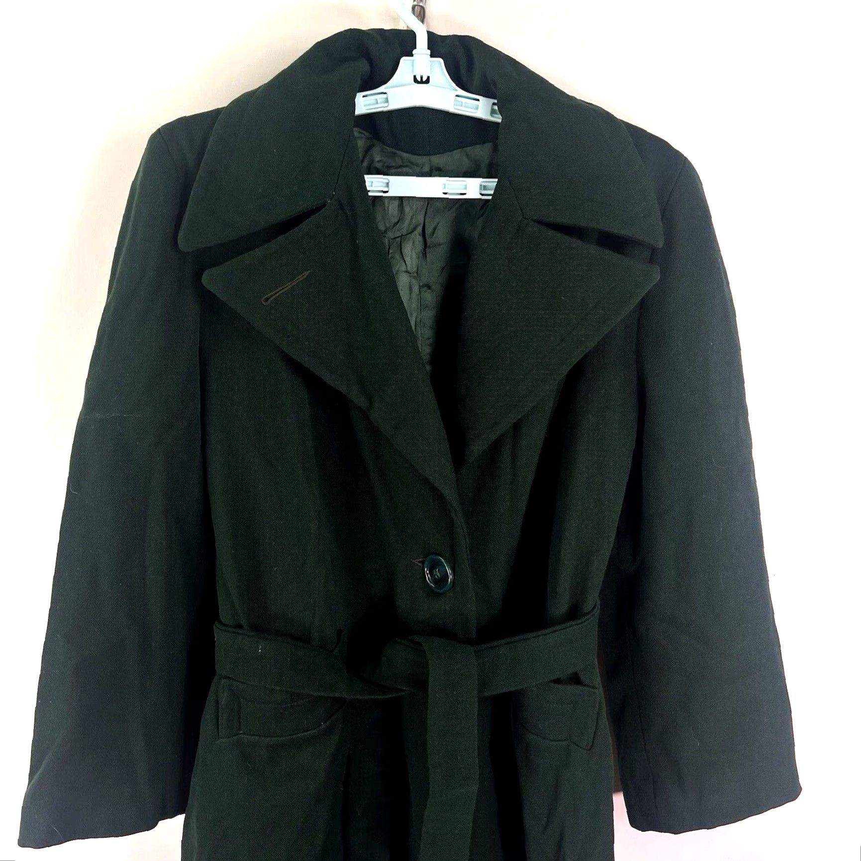 Vintage VINTAGE American Vintage Wool Overcoat Womens Size M Green 60s 70s Long Long Sleeve Classic Bohemian Fall Winter Size M / US 6-8 / IT 42-44 - 3 Thumbnail