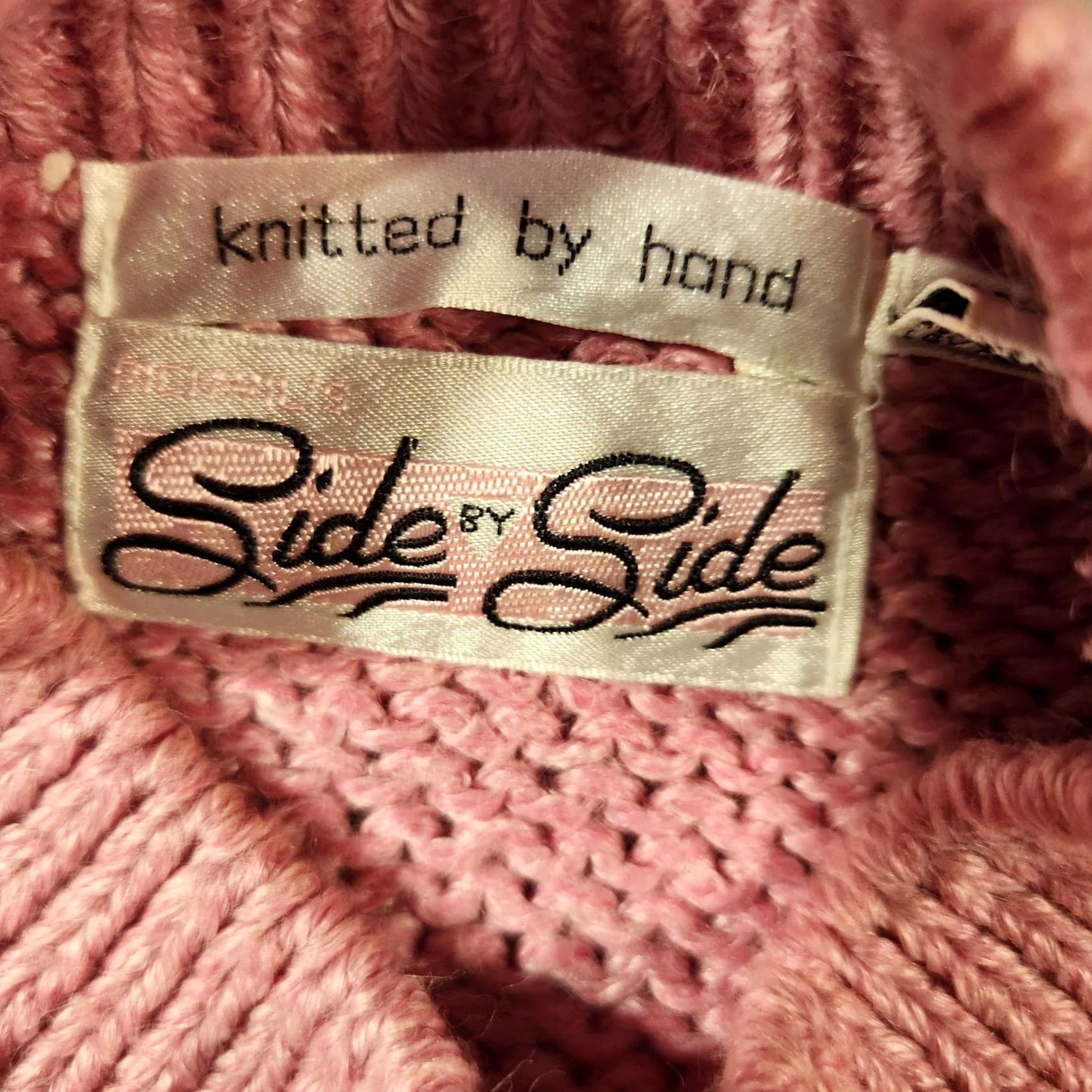 Pinko Vintage Side By Side Sweater Womens Large Pink Heart Floral Knit Pullover 80s Size L / US 10 / IT 46 - 2 Thumbnail
